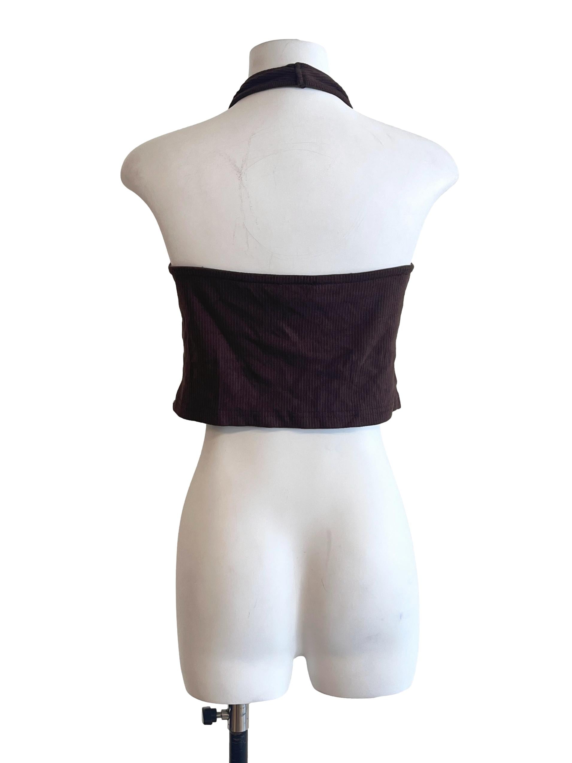 Walnut Brown Halter Strap Top