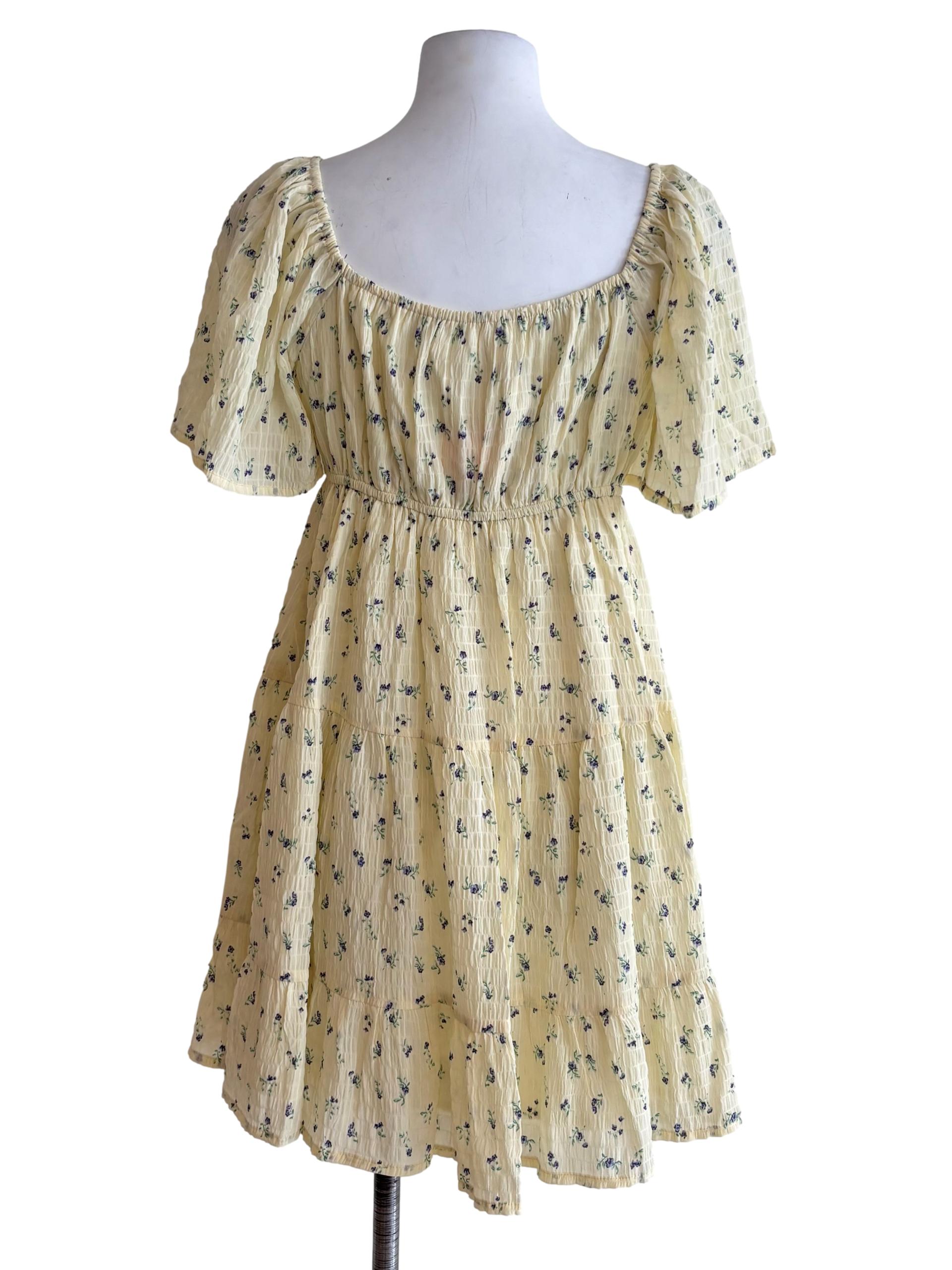 Yellow Loreine Flare Sleeve Dress