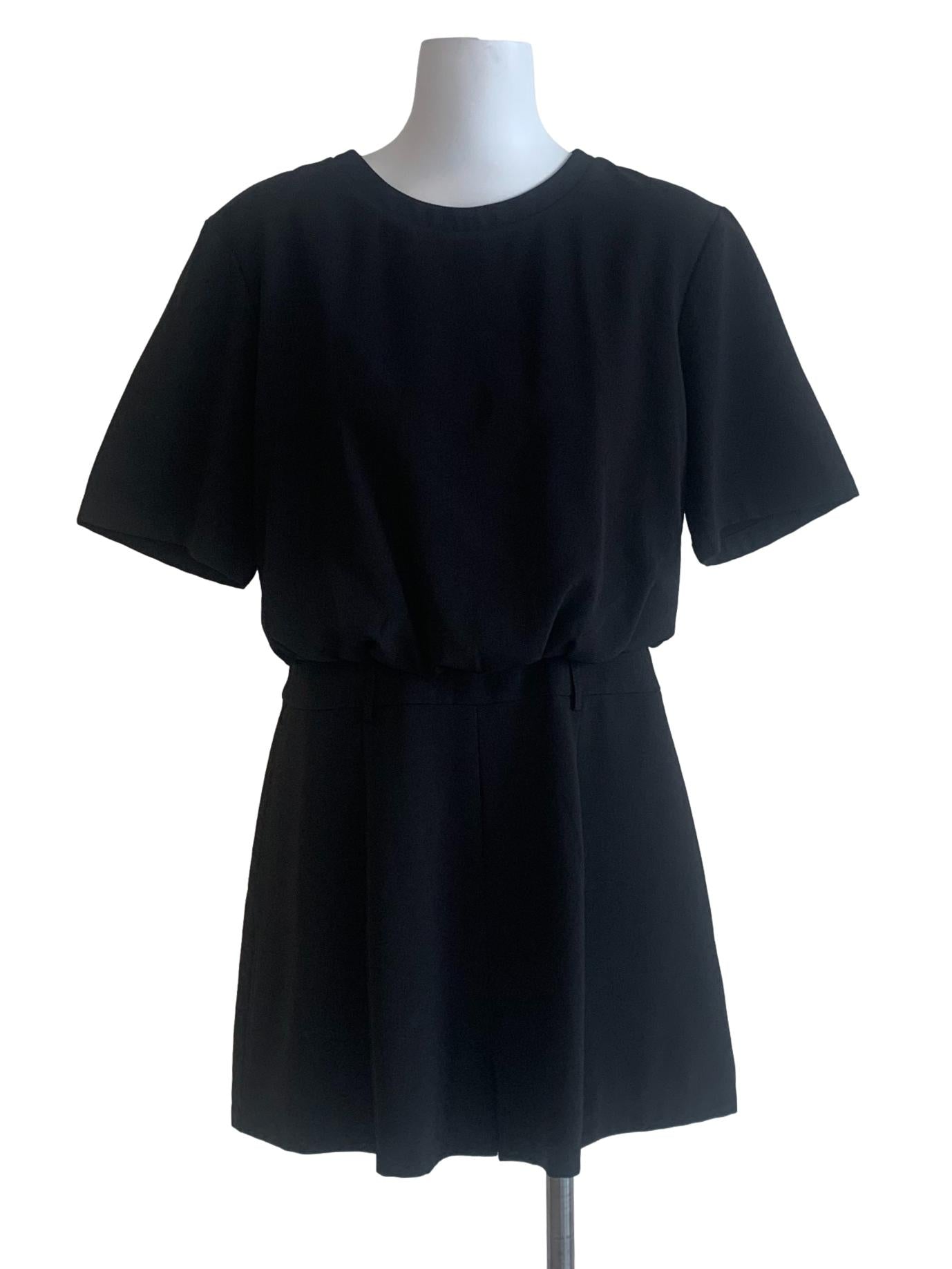 Ebony Black Short Sleeves Romper