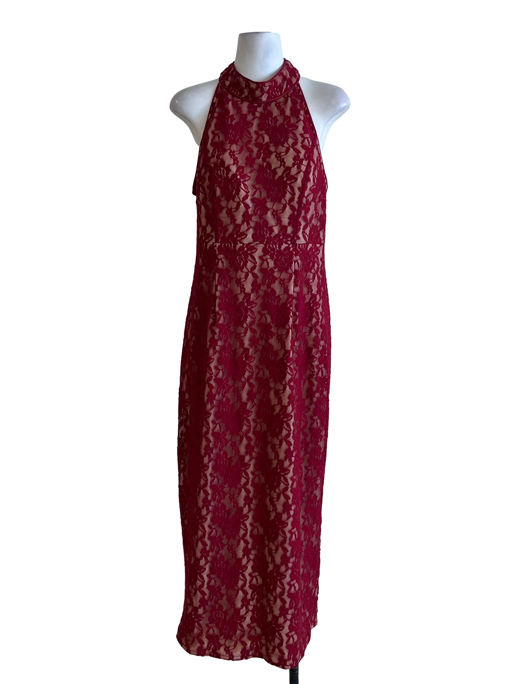 Red Lace A-Line Dress YHF