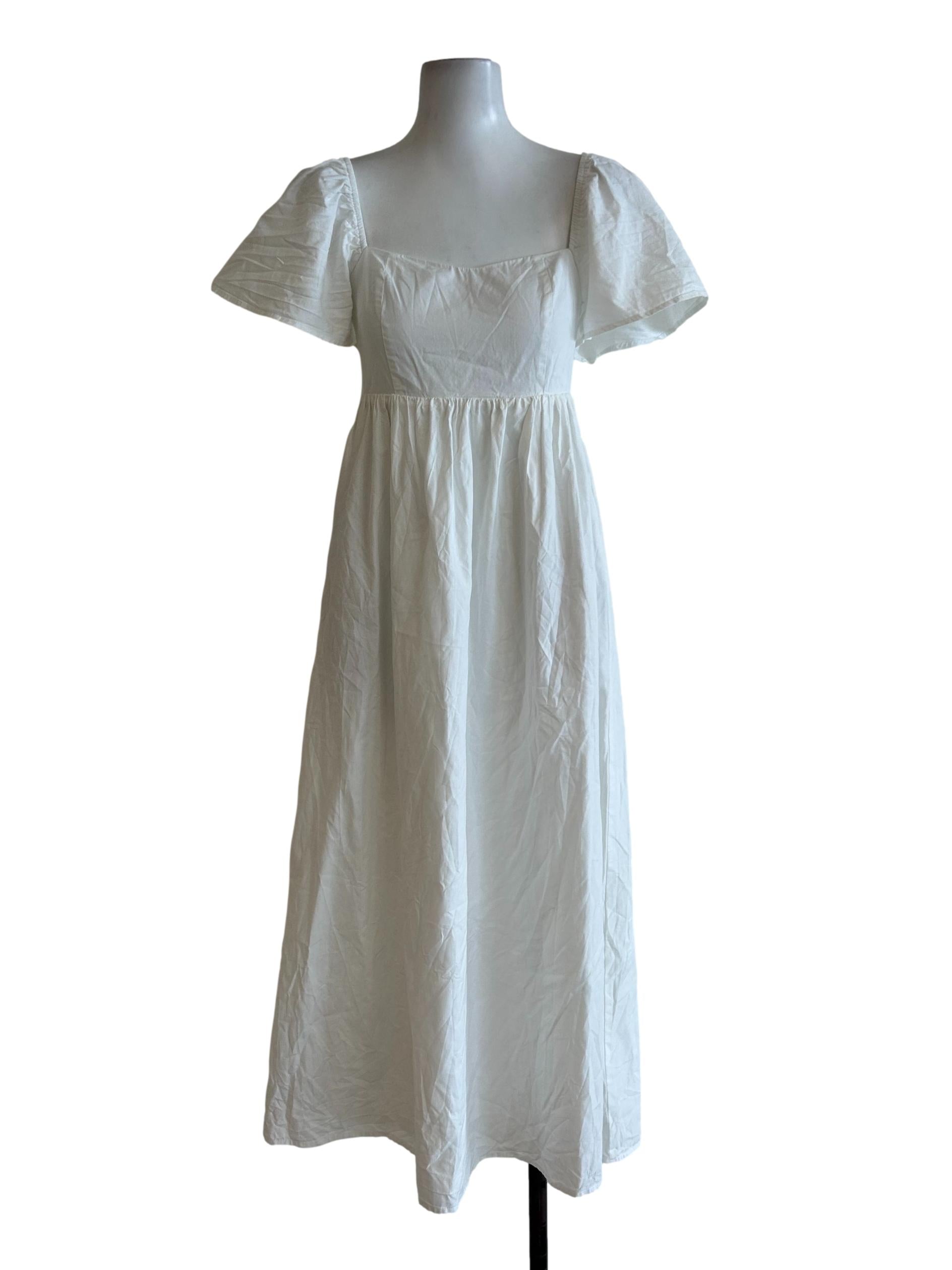 Daisy White Puff Sleeve Dress