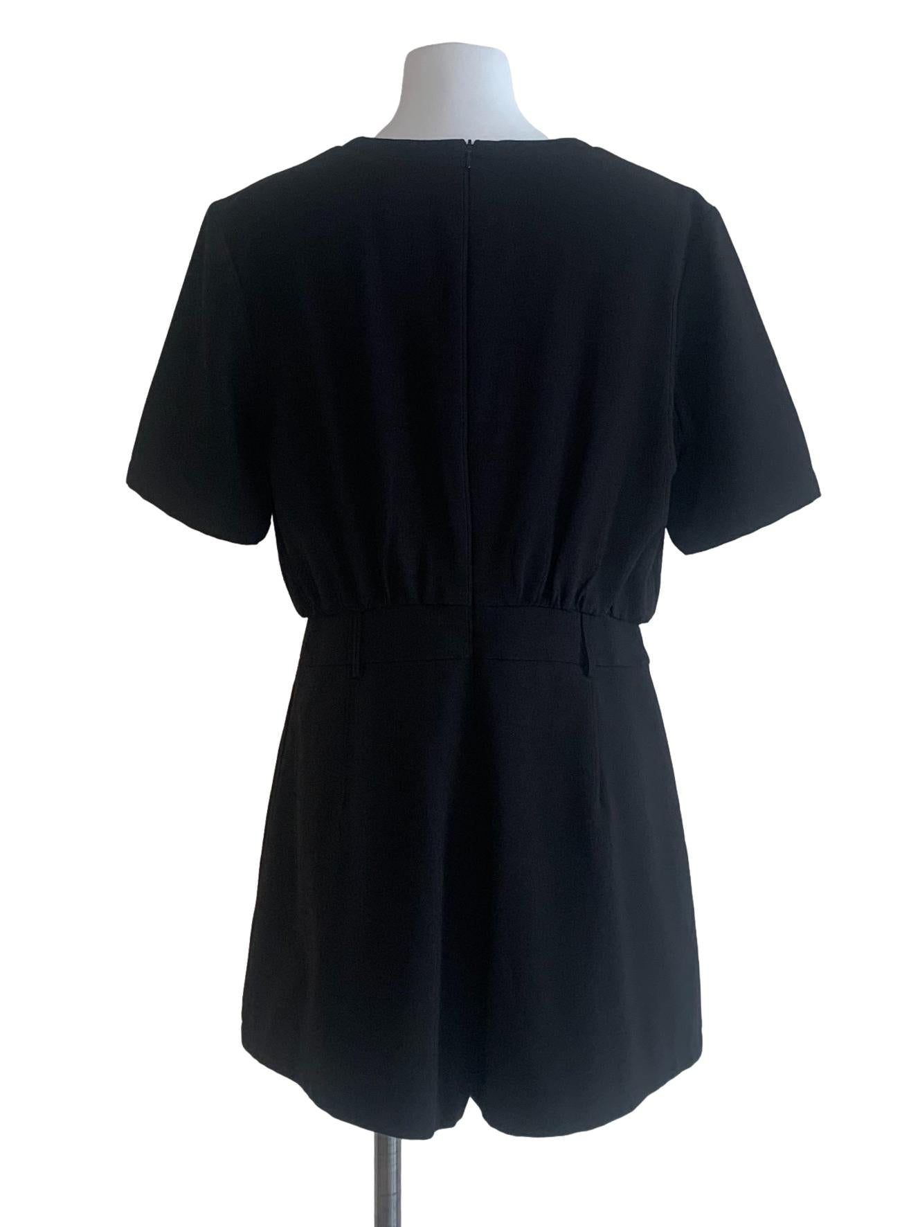 Ebony Black Short Sleeves Romper