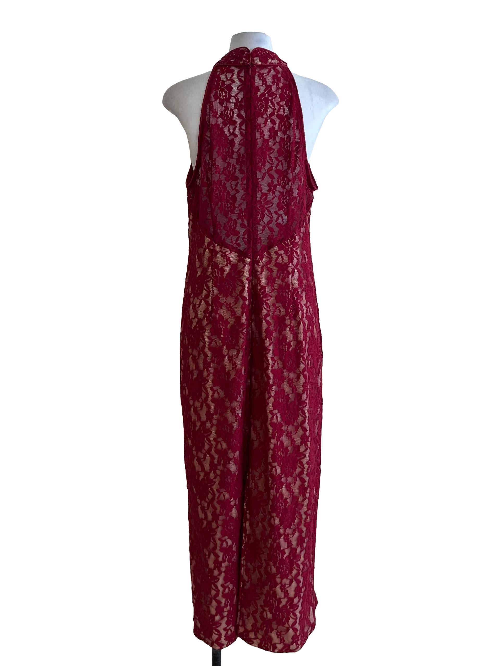 Red Lace A-Line Dress YHF