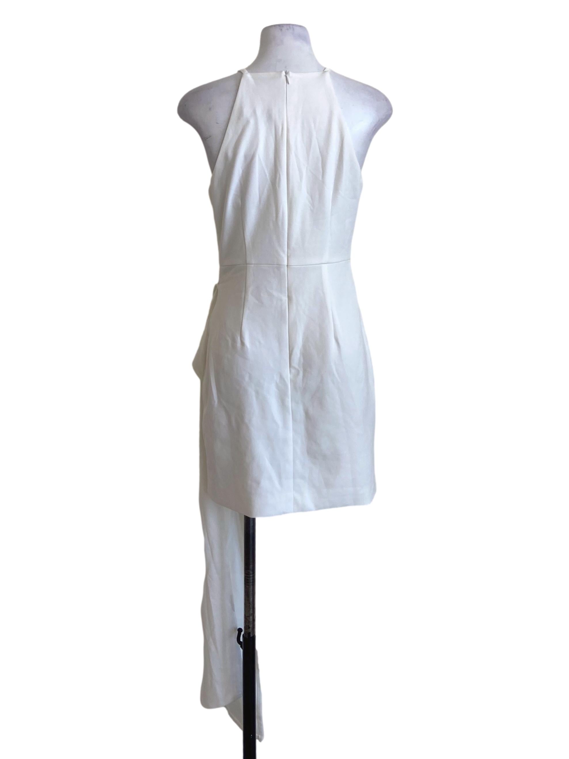 White Sleeveless Halter Neck Dress
