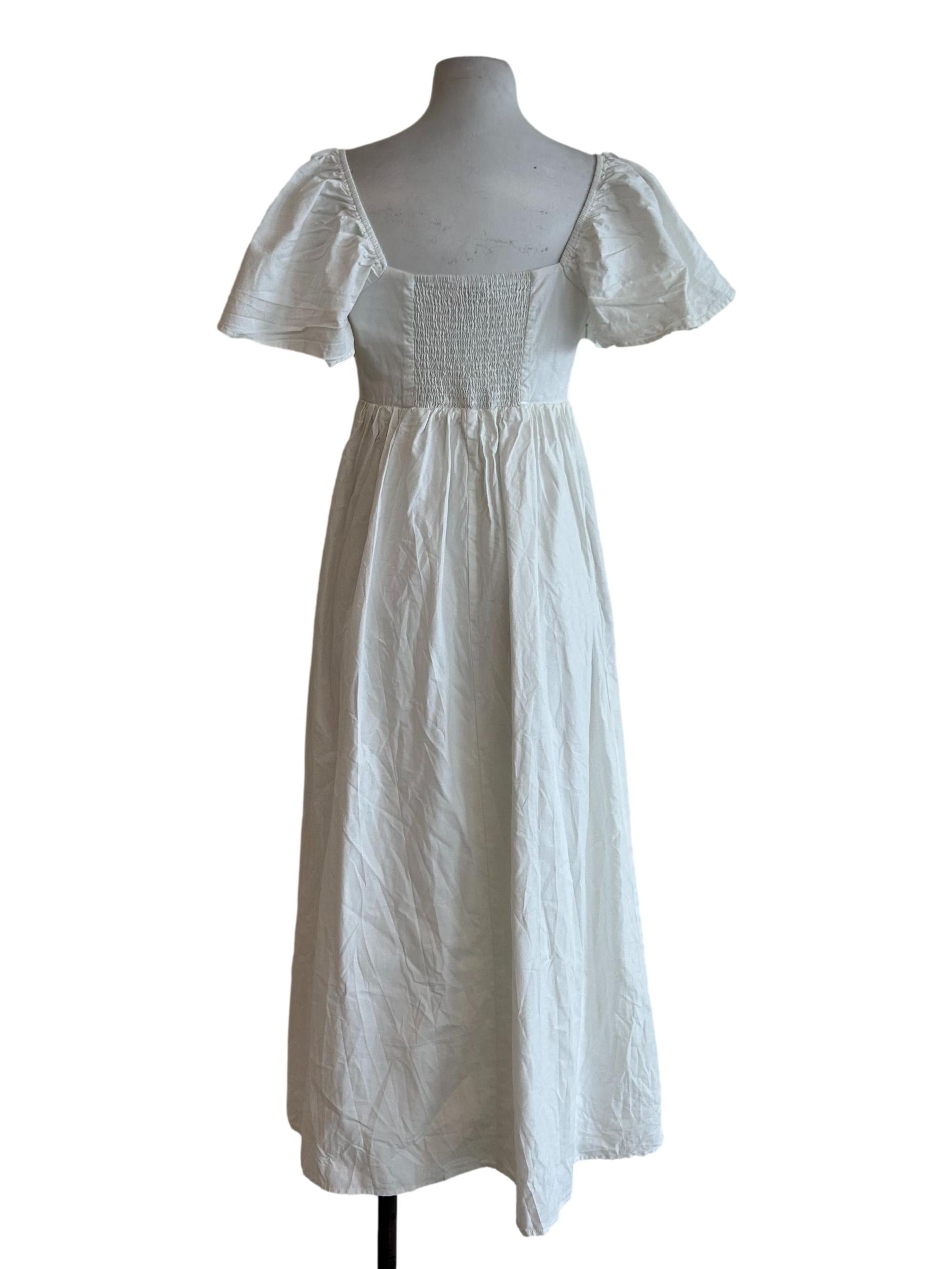 Daisy White Puff Sleeve Dress