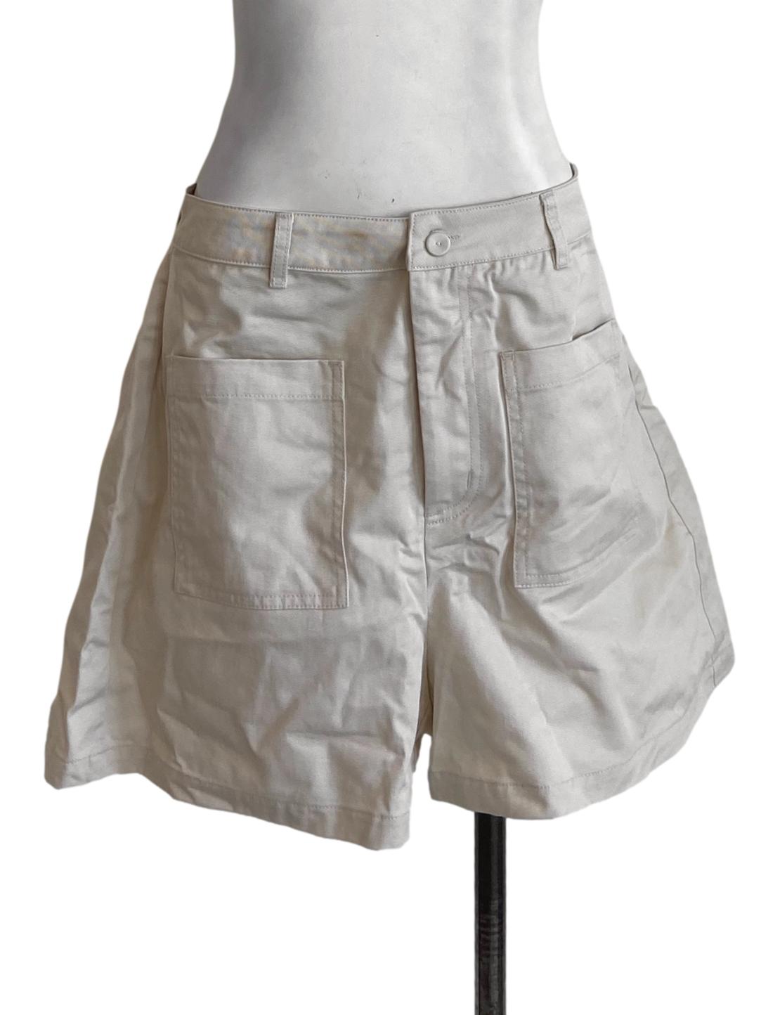 Linen Beige Herringbone Short Pants TCL