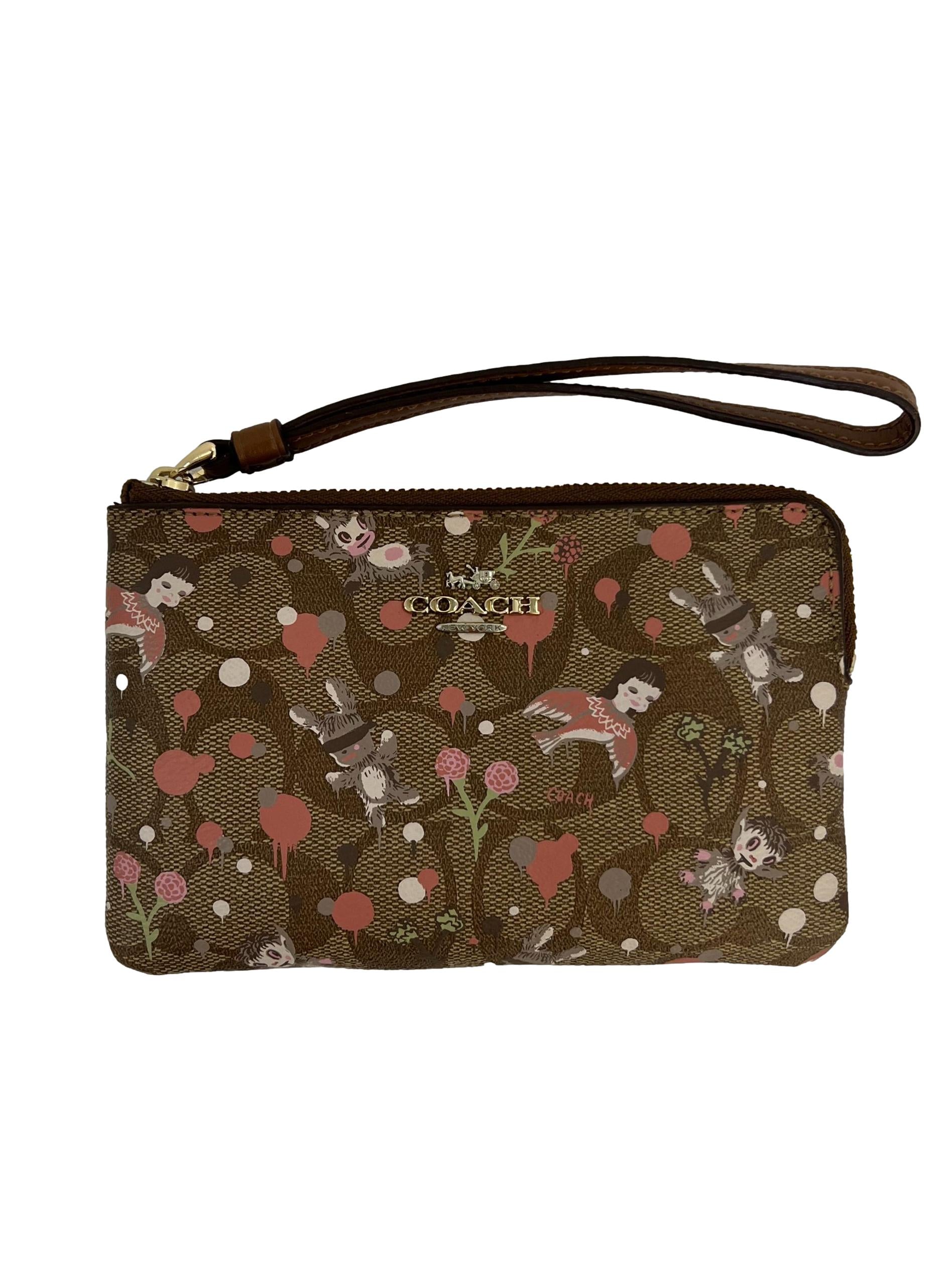 Brown Monogram With Prints Corner Wristlet CSN