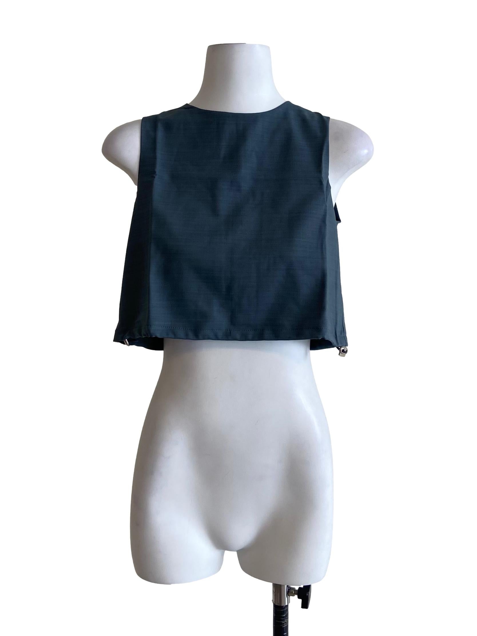 Grey Soren Parachute Drawstring Top