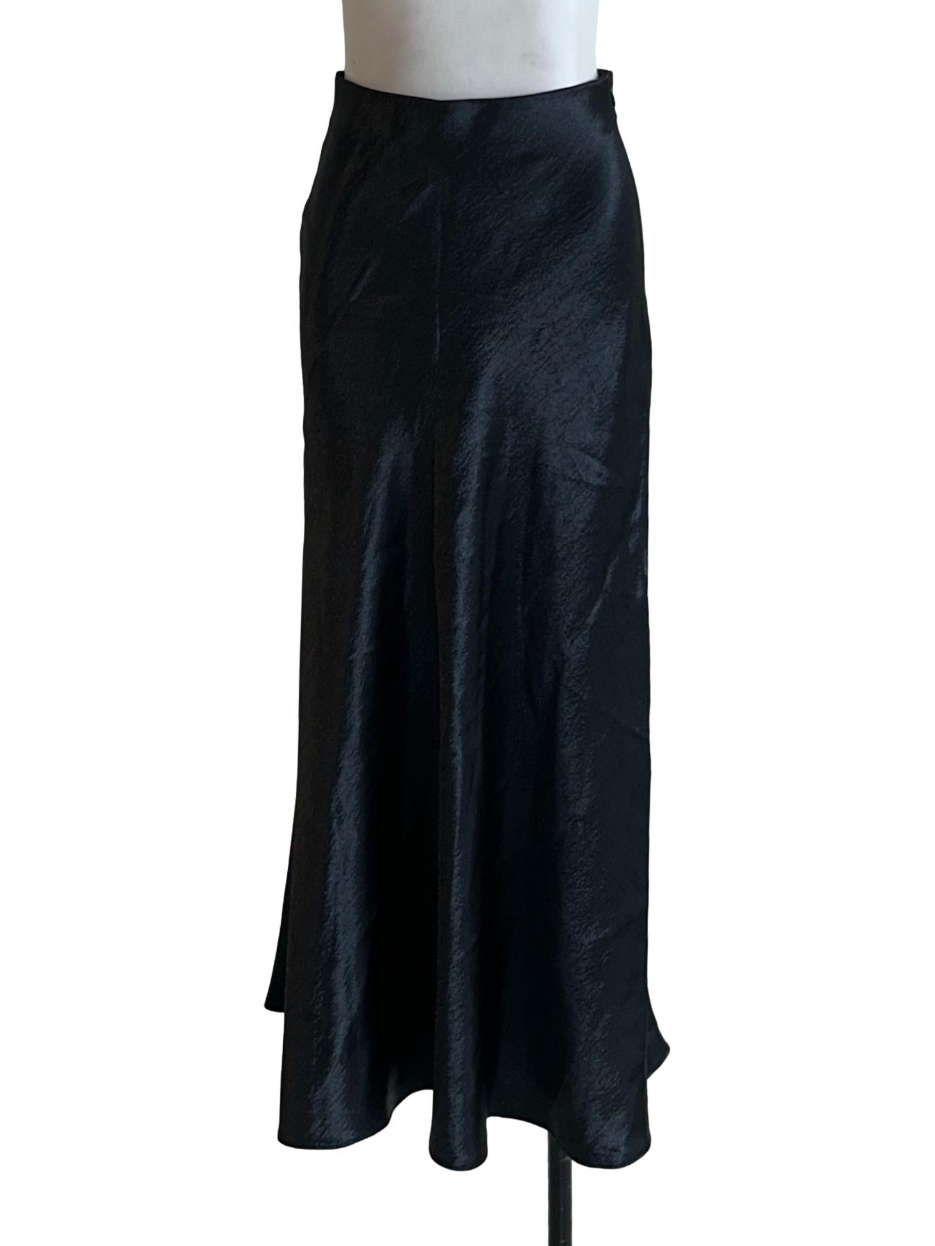 Jade Black Satin Skirt