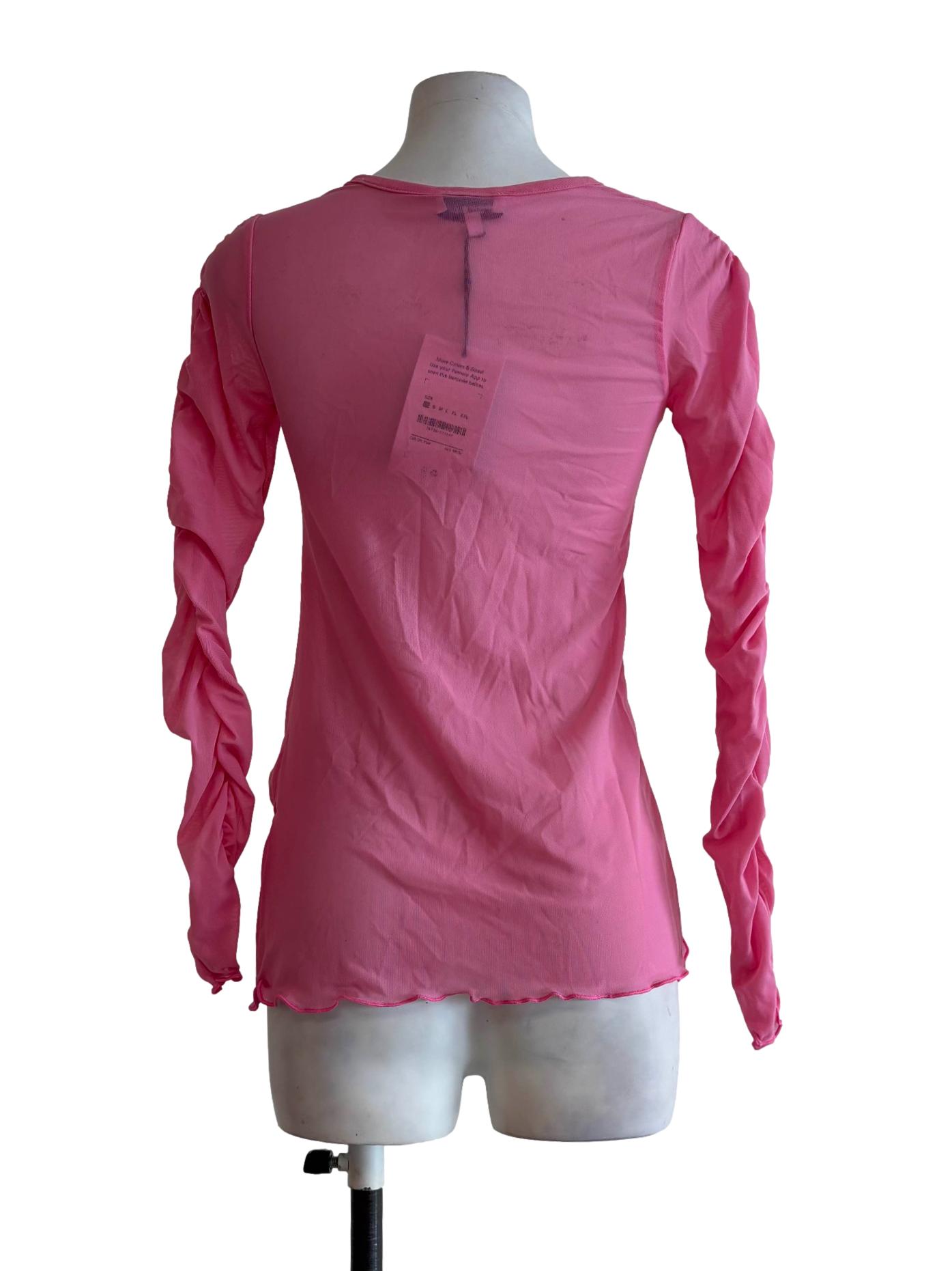 Pink Longsleeve Mesh Top