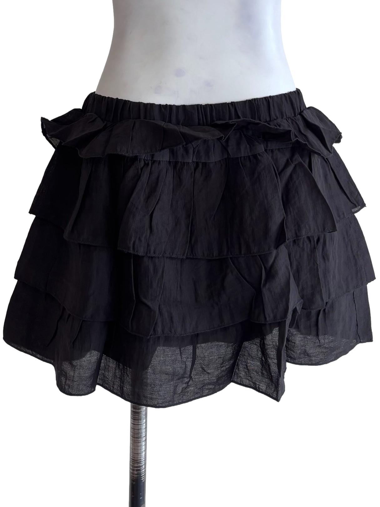 Black Chiara Tiered Skorts