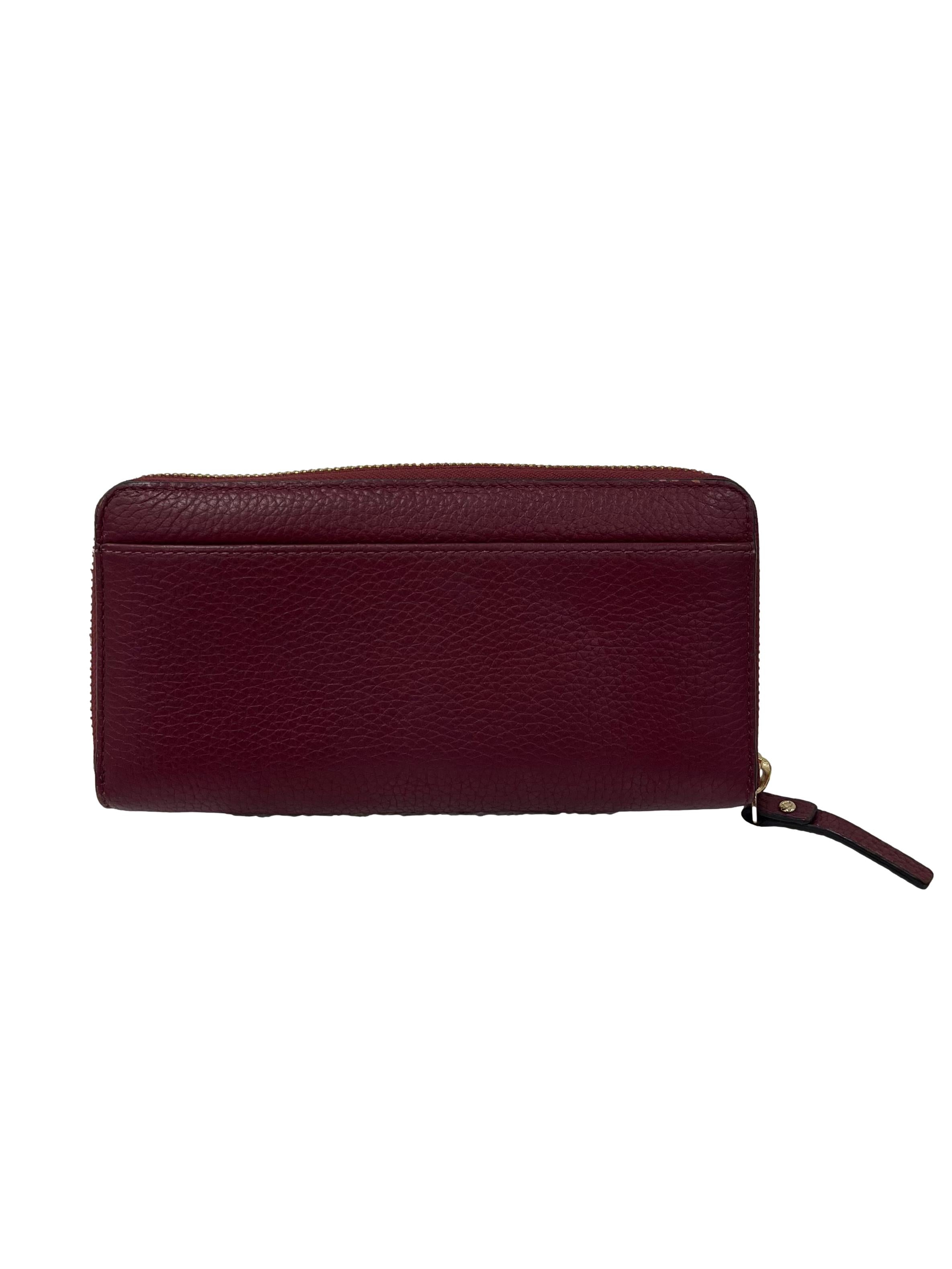 Maroon Long Zip Wallet