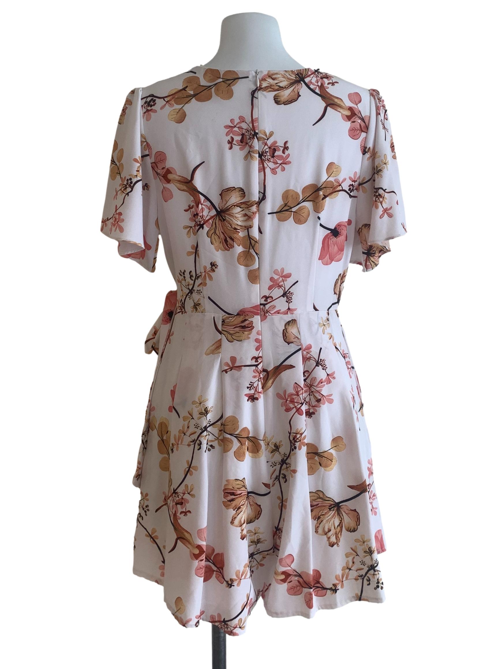 White Floral Pattern Romper