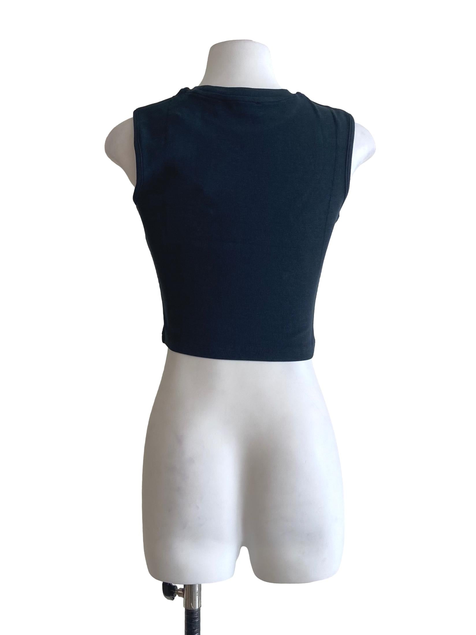 Blue Nelia Ribbed Tank Top