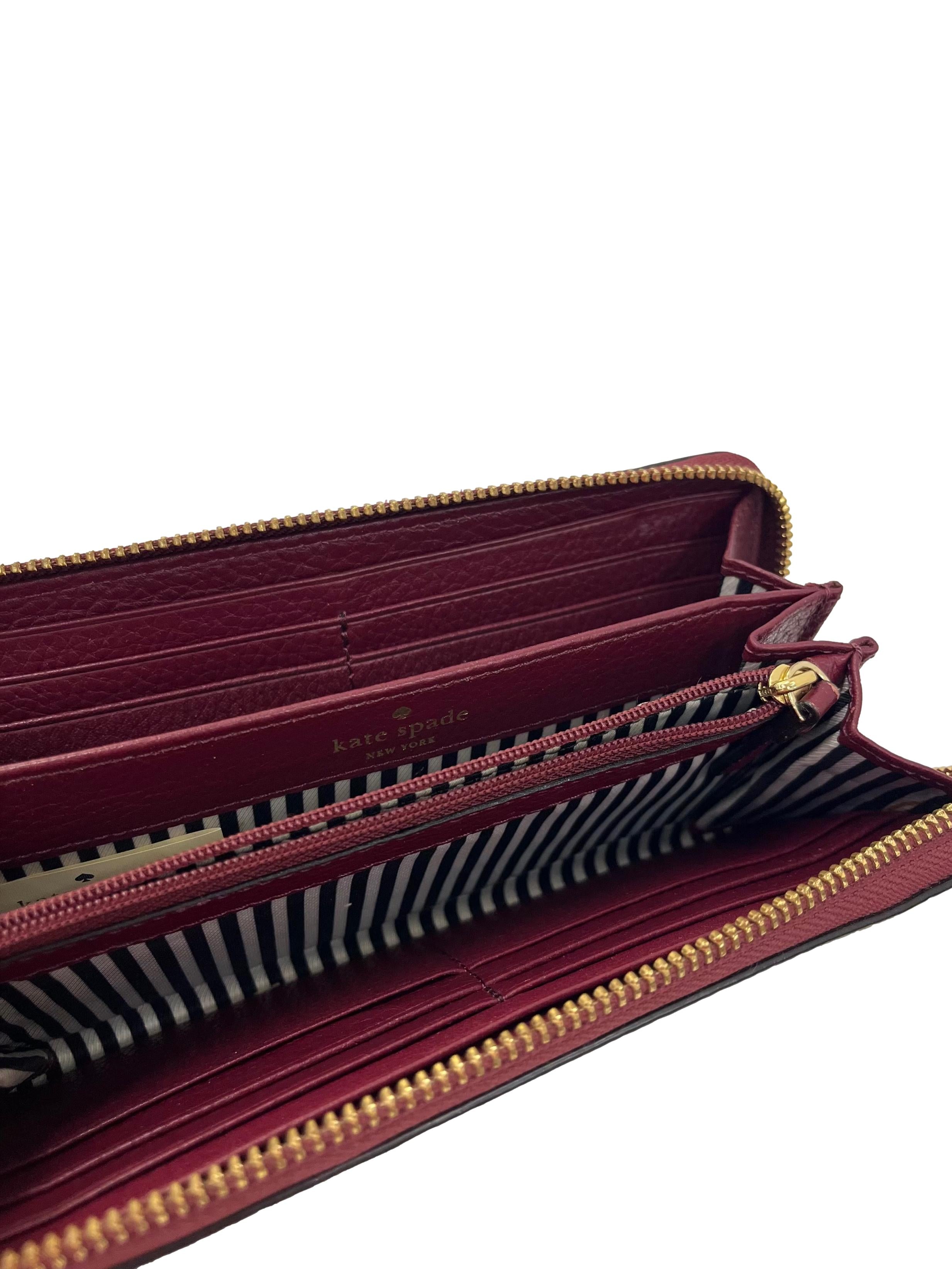 Maroon Long Zip Wallet