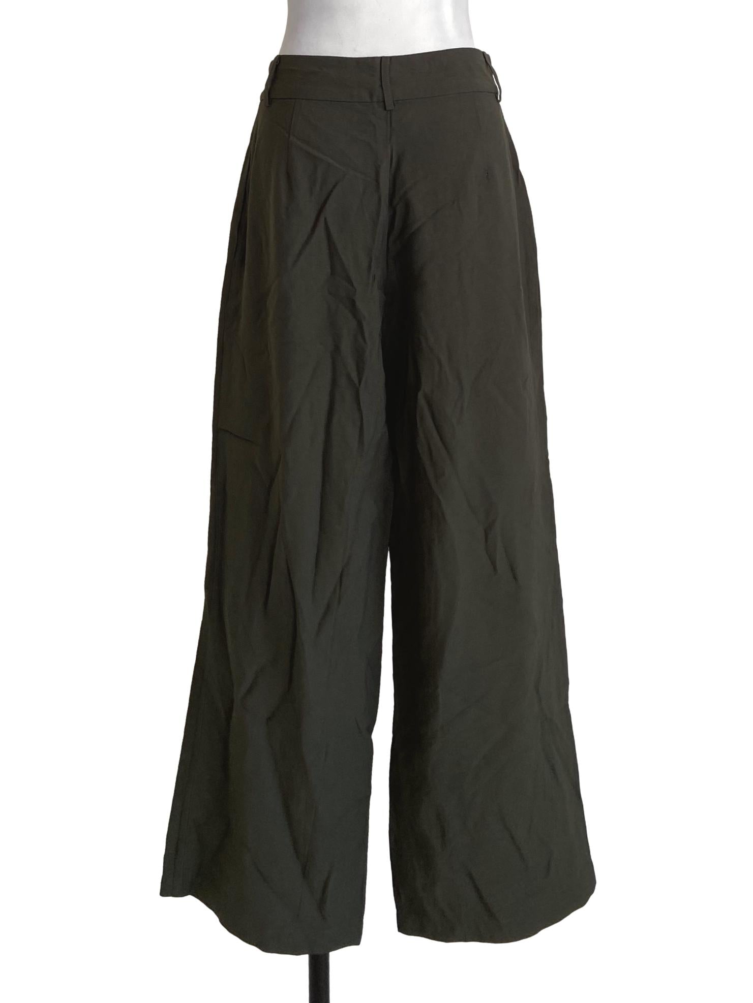 Crocodile Green Wrinkle Formal Pants YHF