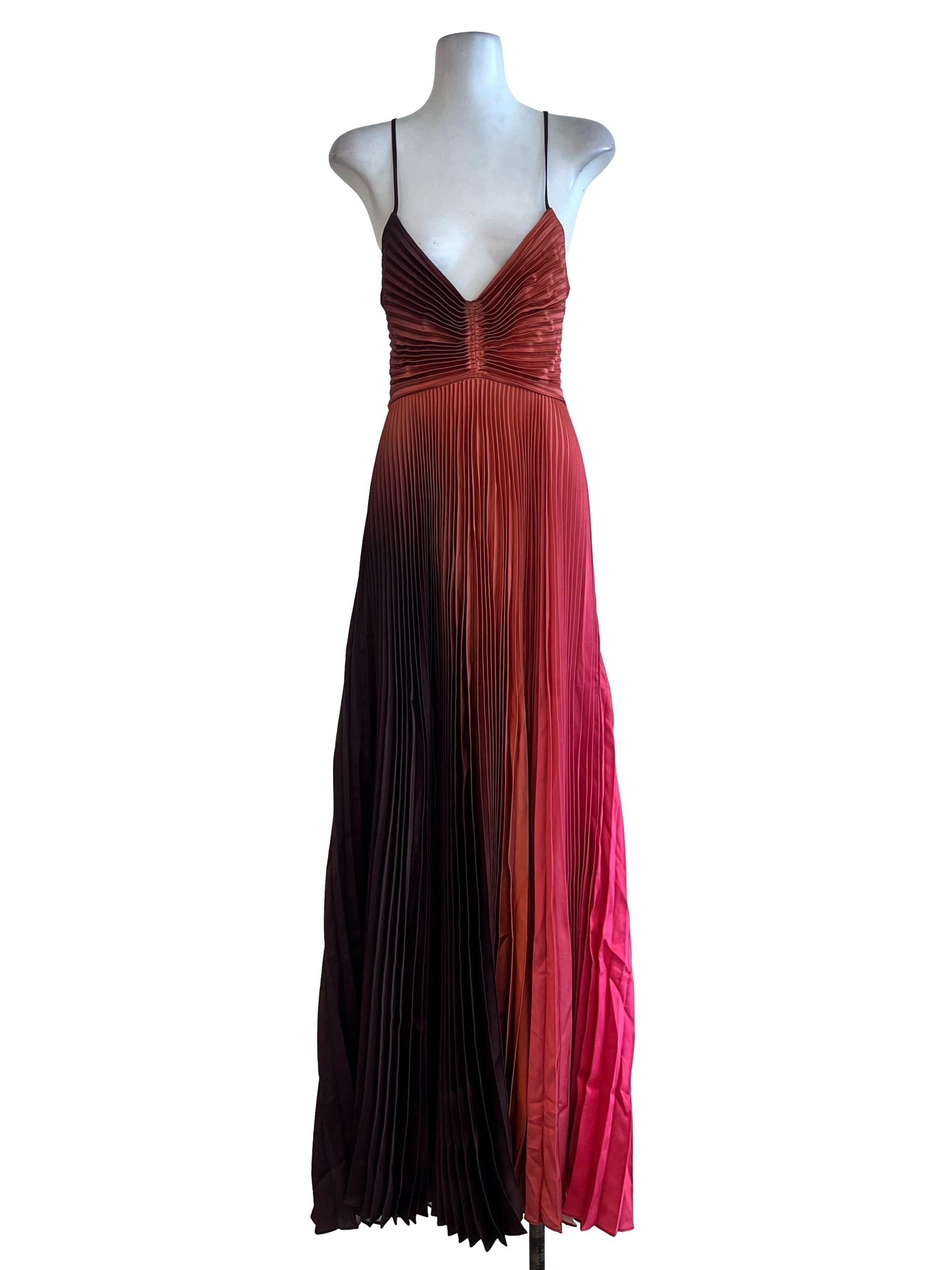 Light Brown Sleeveless Pleated Dress