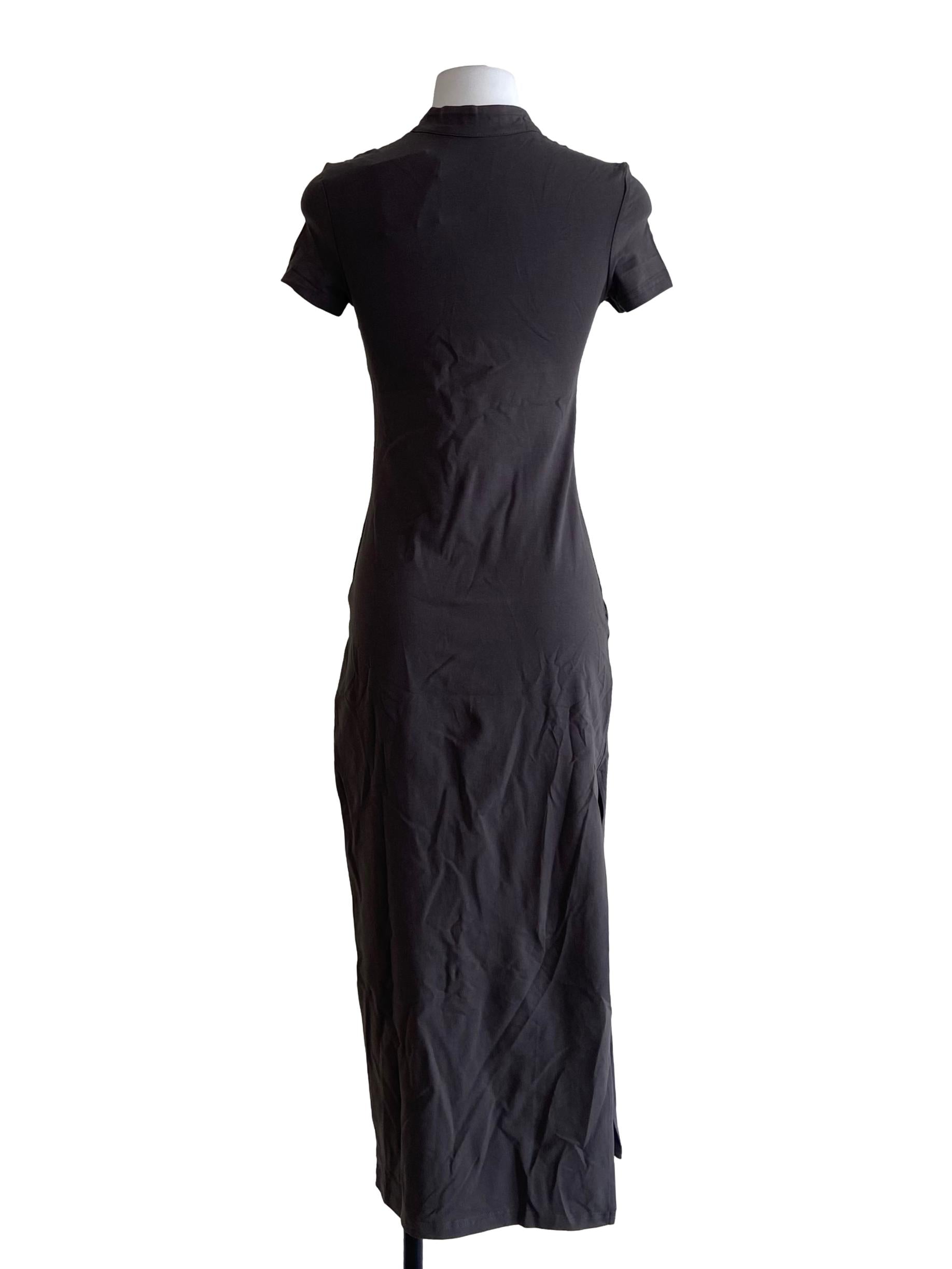 Grey Mae Mandarin Collared Maxi Dress