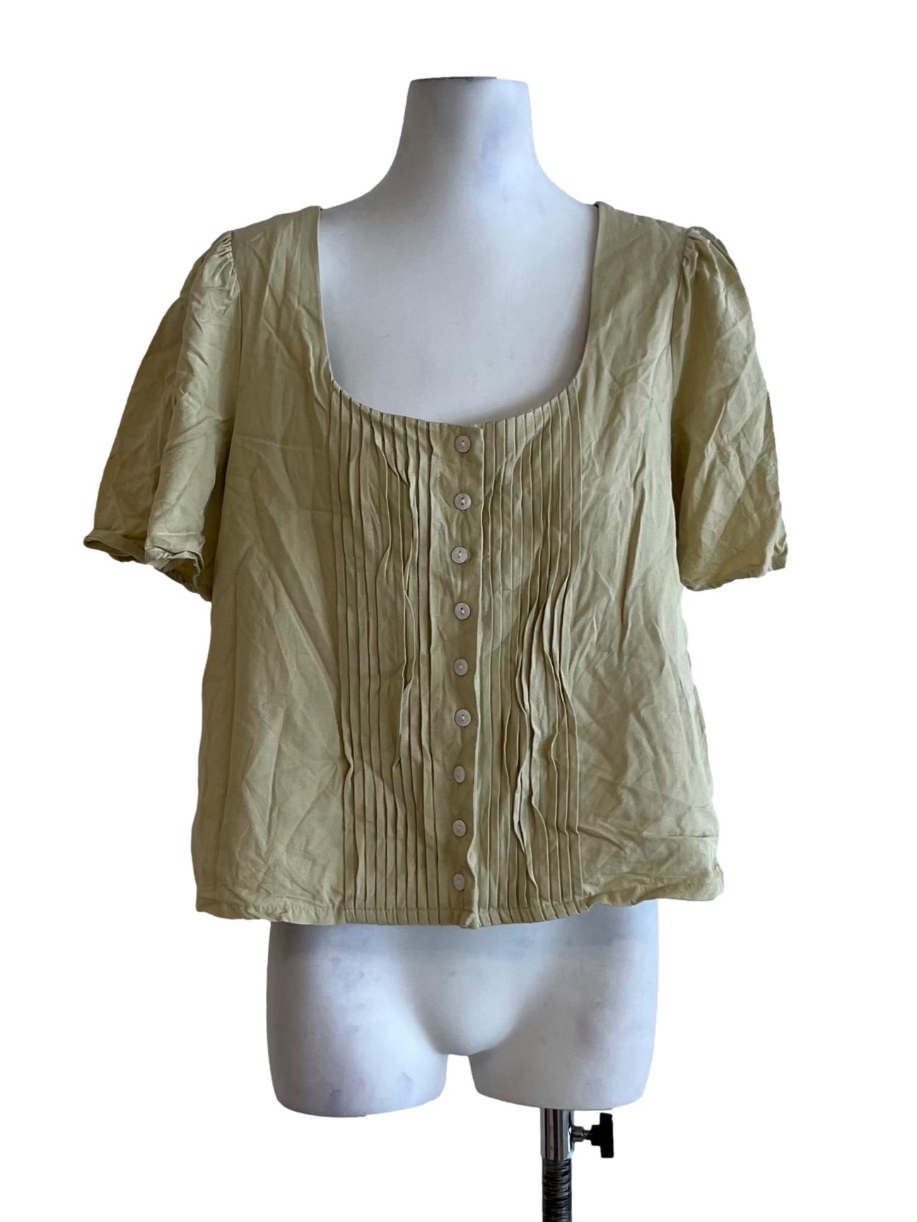 Parmesan Yellow Square Neckline Blouse TEM