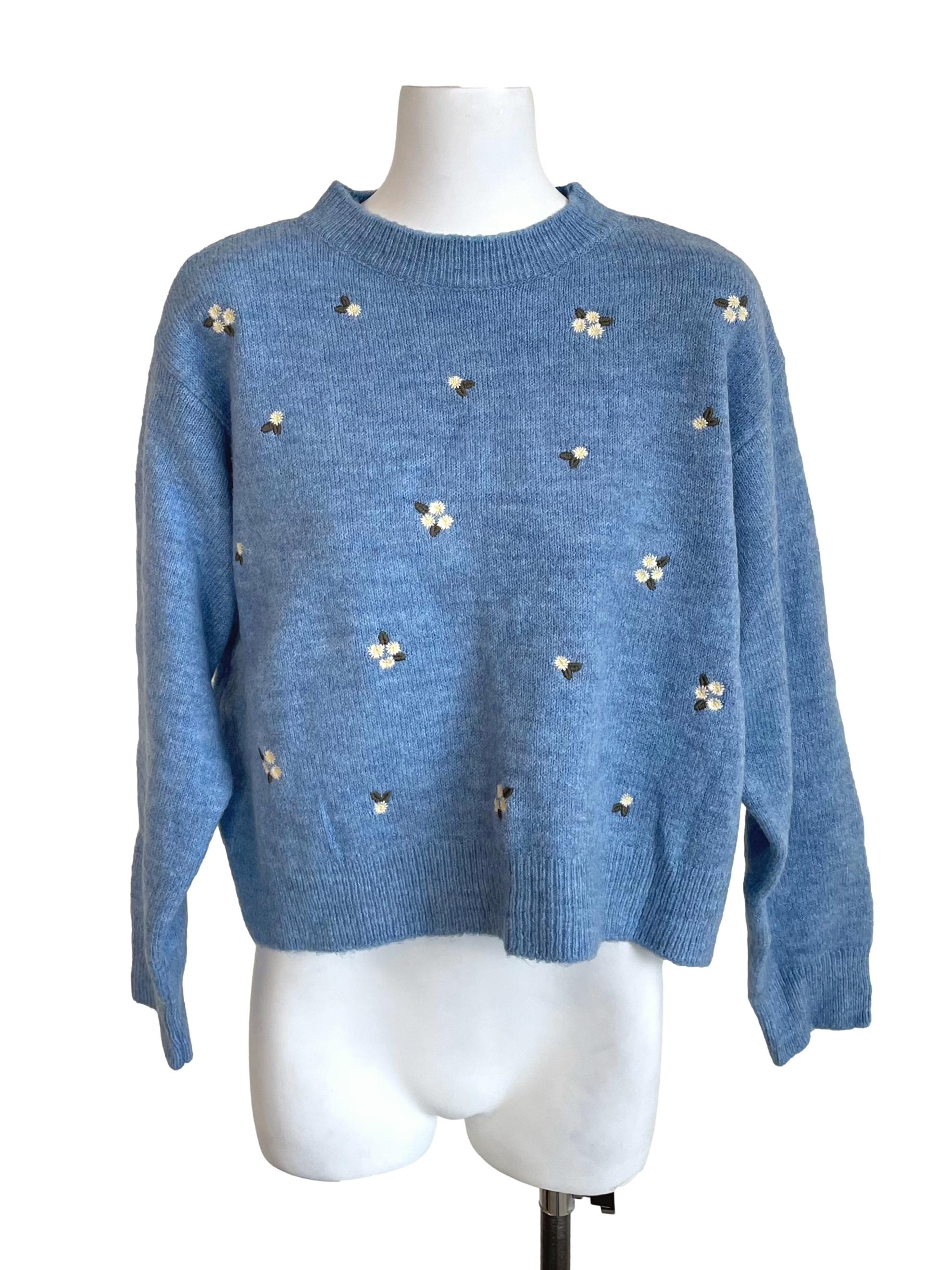 Blue Daisy Sweater