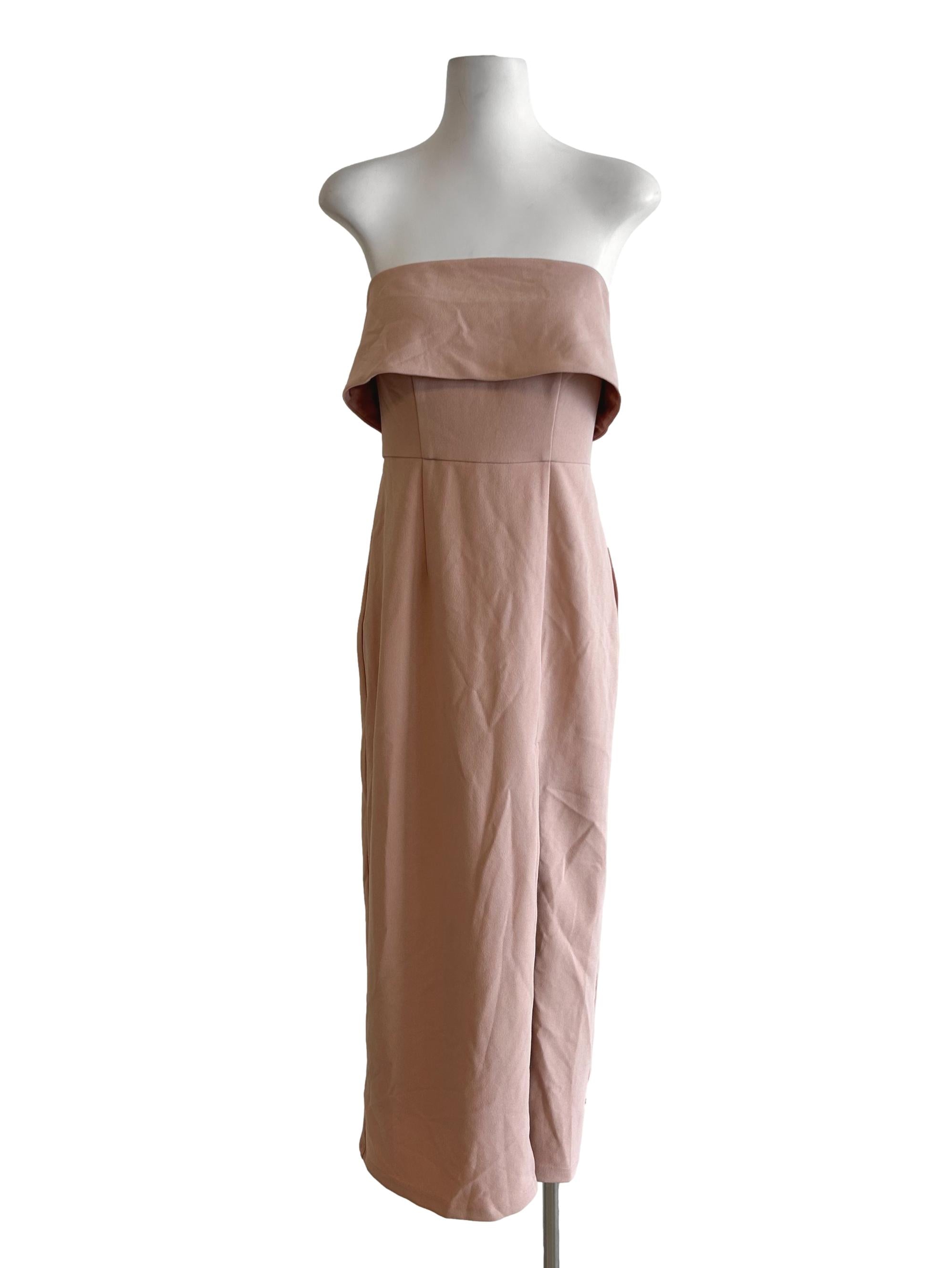 Rose Pink Sleeveless Slit Dress
