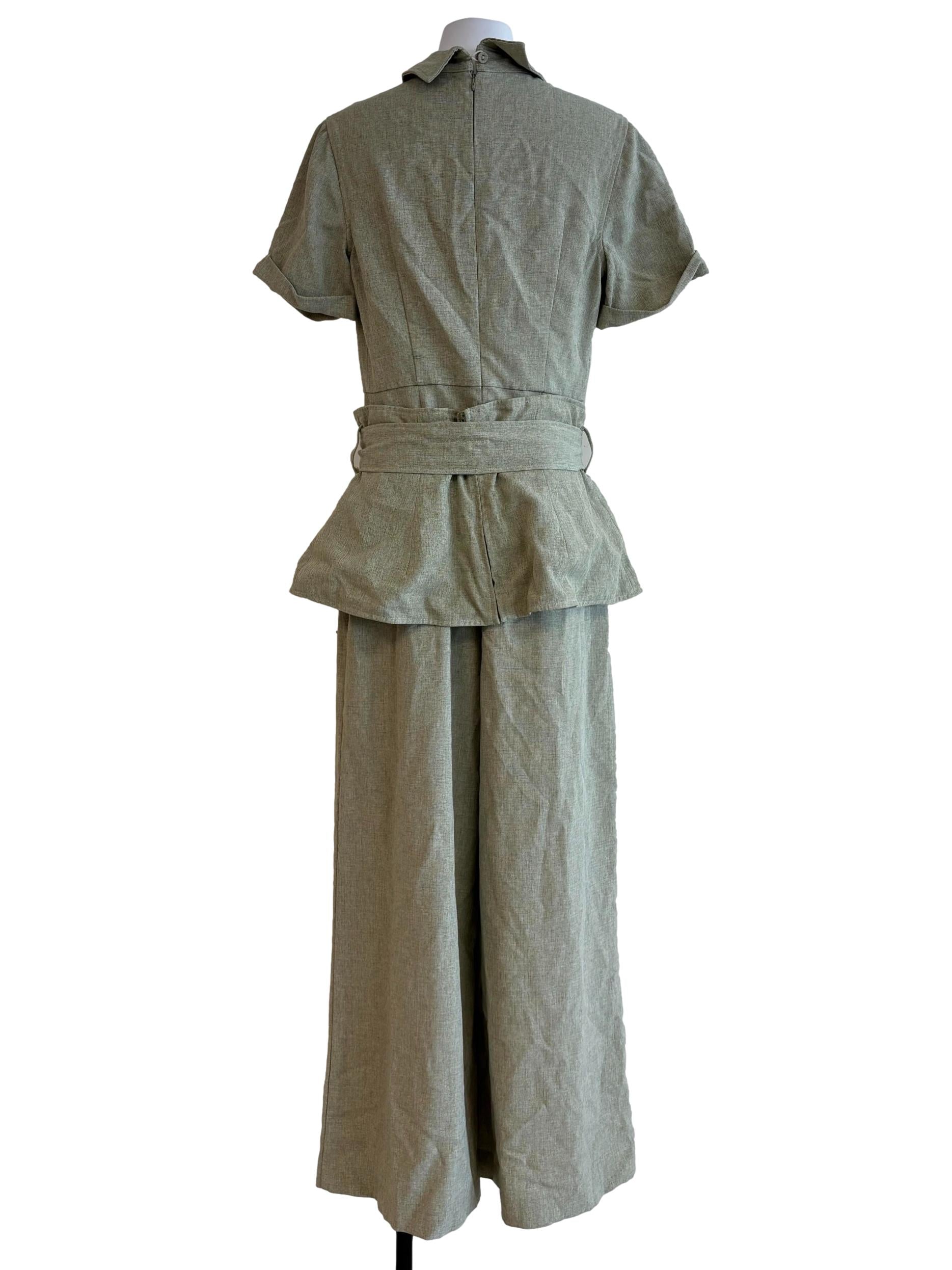 Sage Green Short Sleeve Jumpsuit