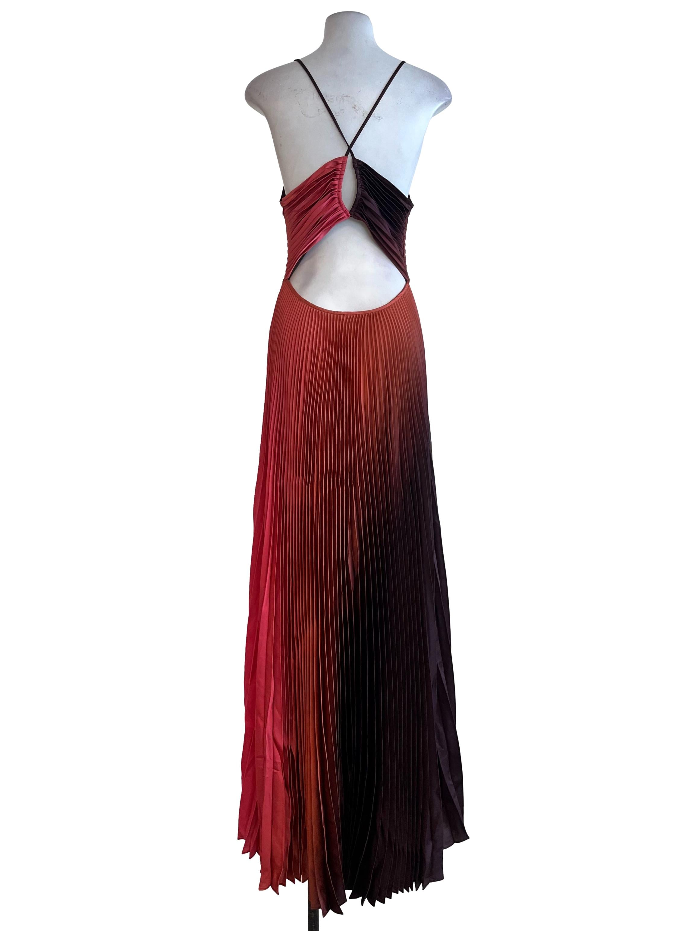 Light Brown Sleeveless Pleated Dress