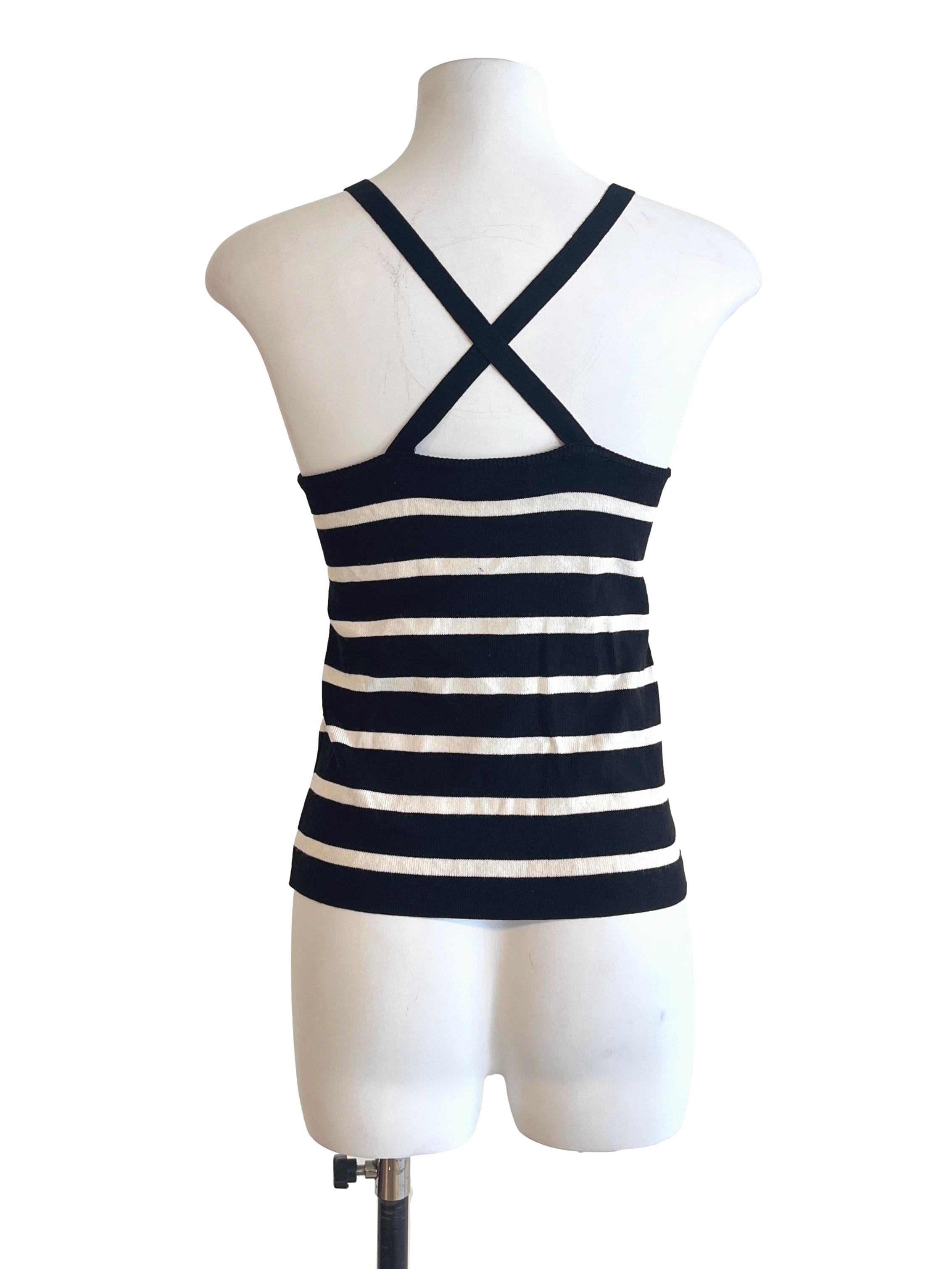 Jade Black Stripes Sleeveless Top TWL