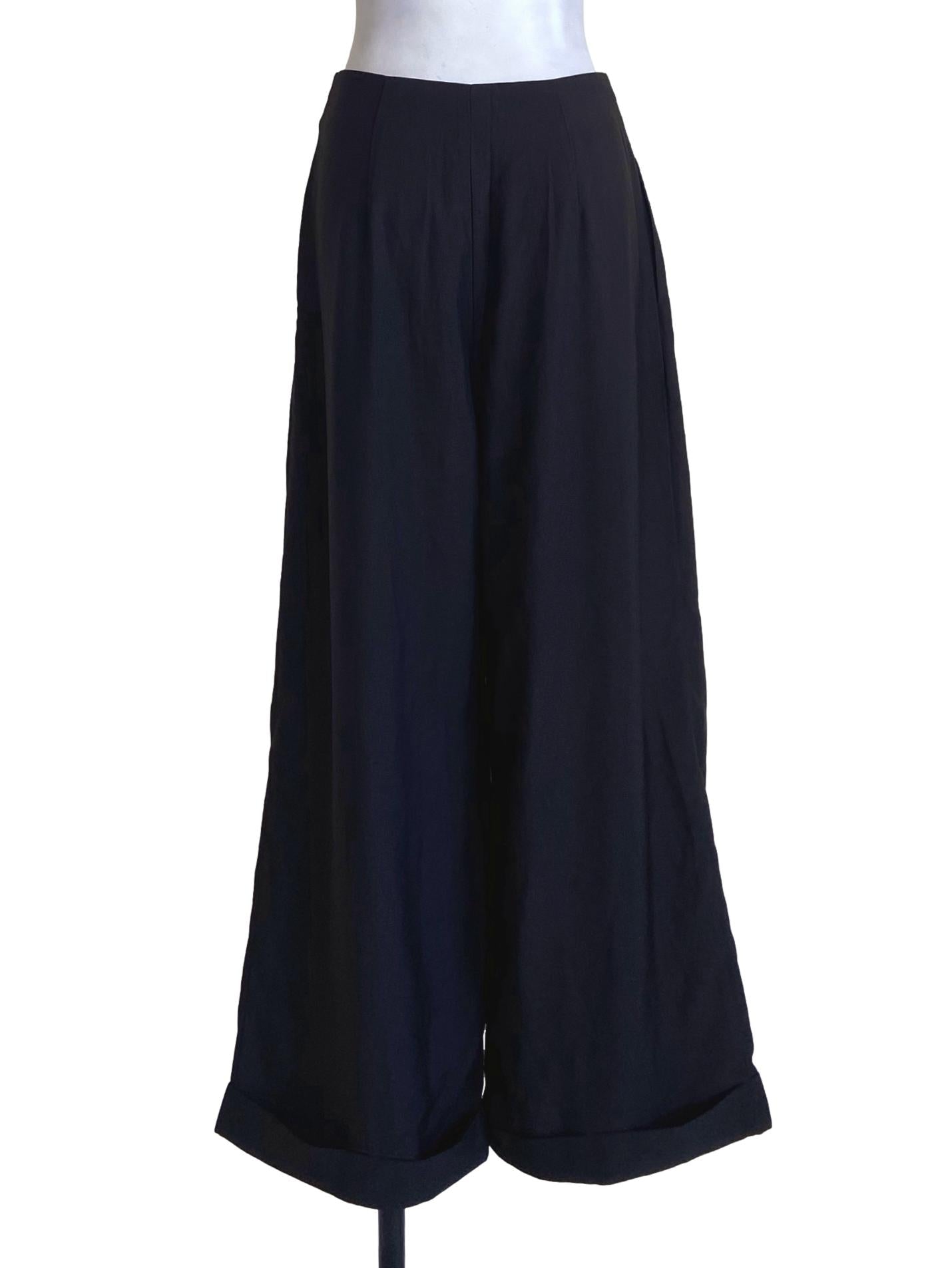 Black High Waist Twill Formal Pants