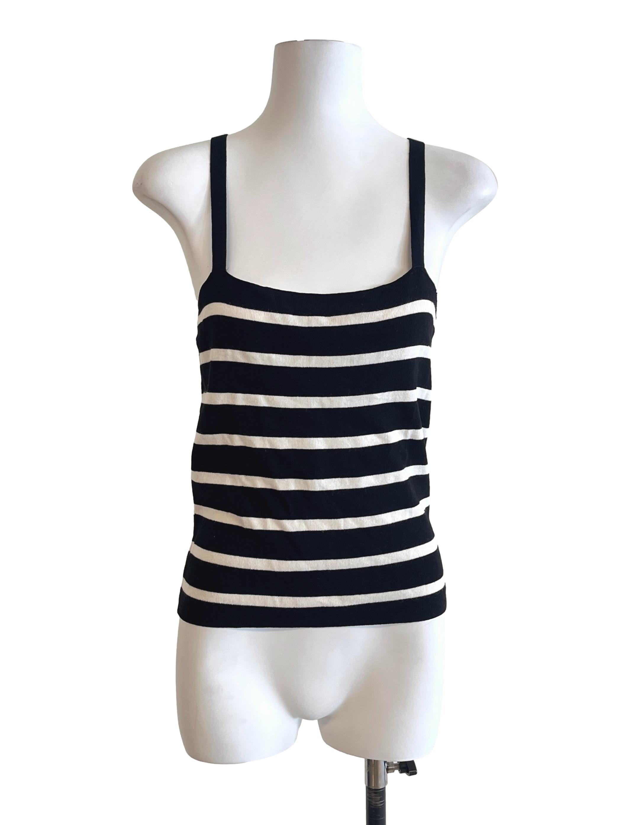 Jade Black Stripes Sleeveless Top TWL