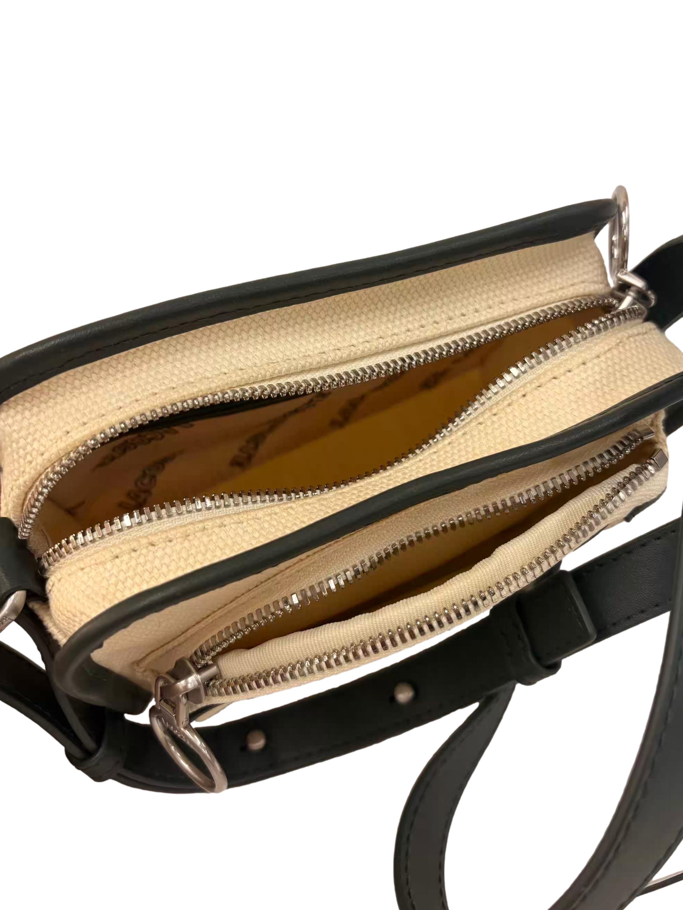 Beige Canvas Heritage Tennis Style Textile Crossbody Bag CSN