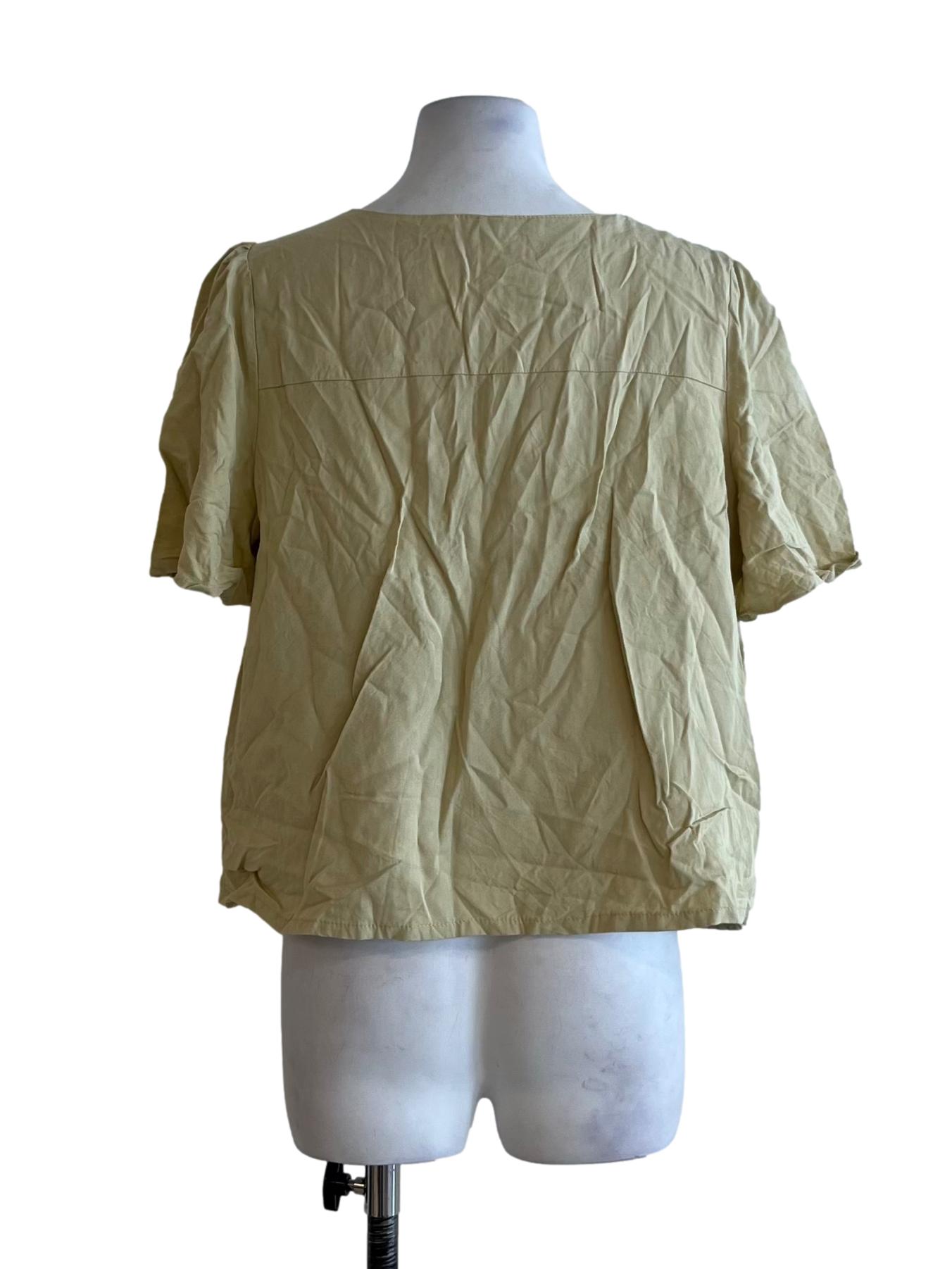 Parmesan Yellow Square Neckline Blouse TEM