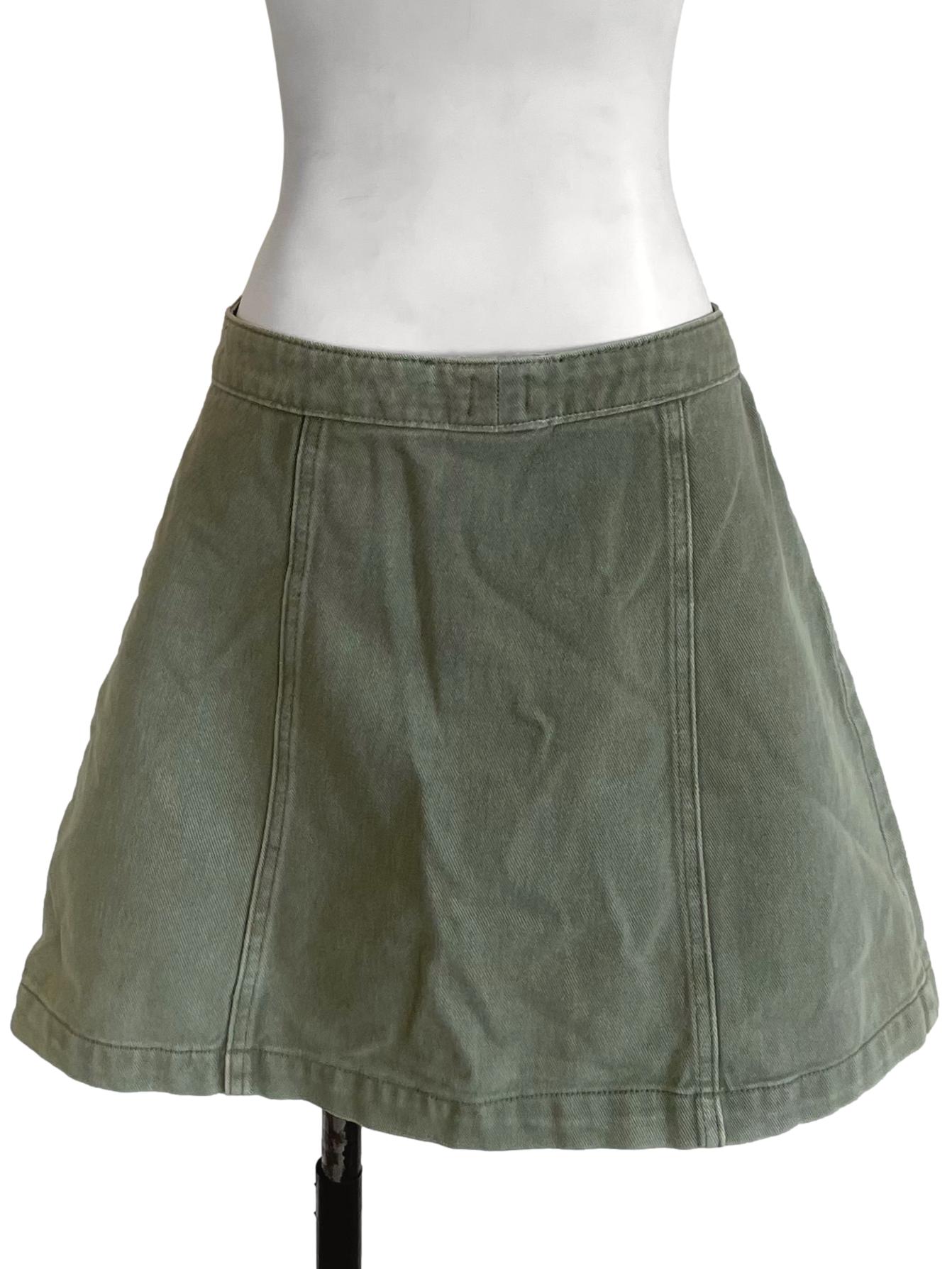 Light Crocodile A-Line Denim Skirt