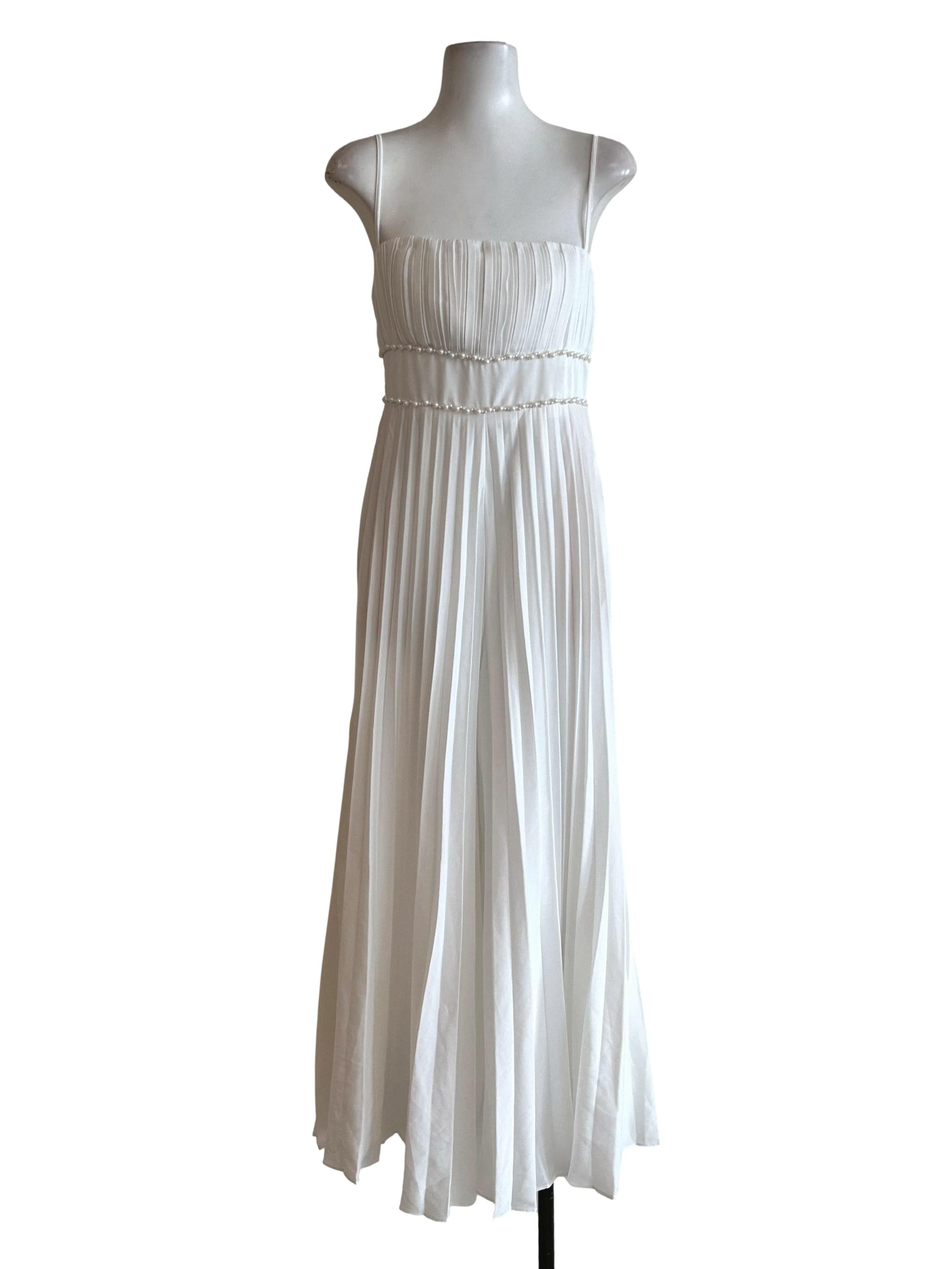 White Pleated Jumpsuit