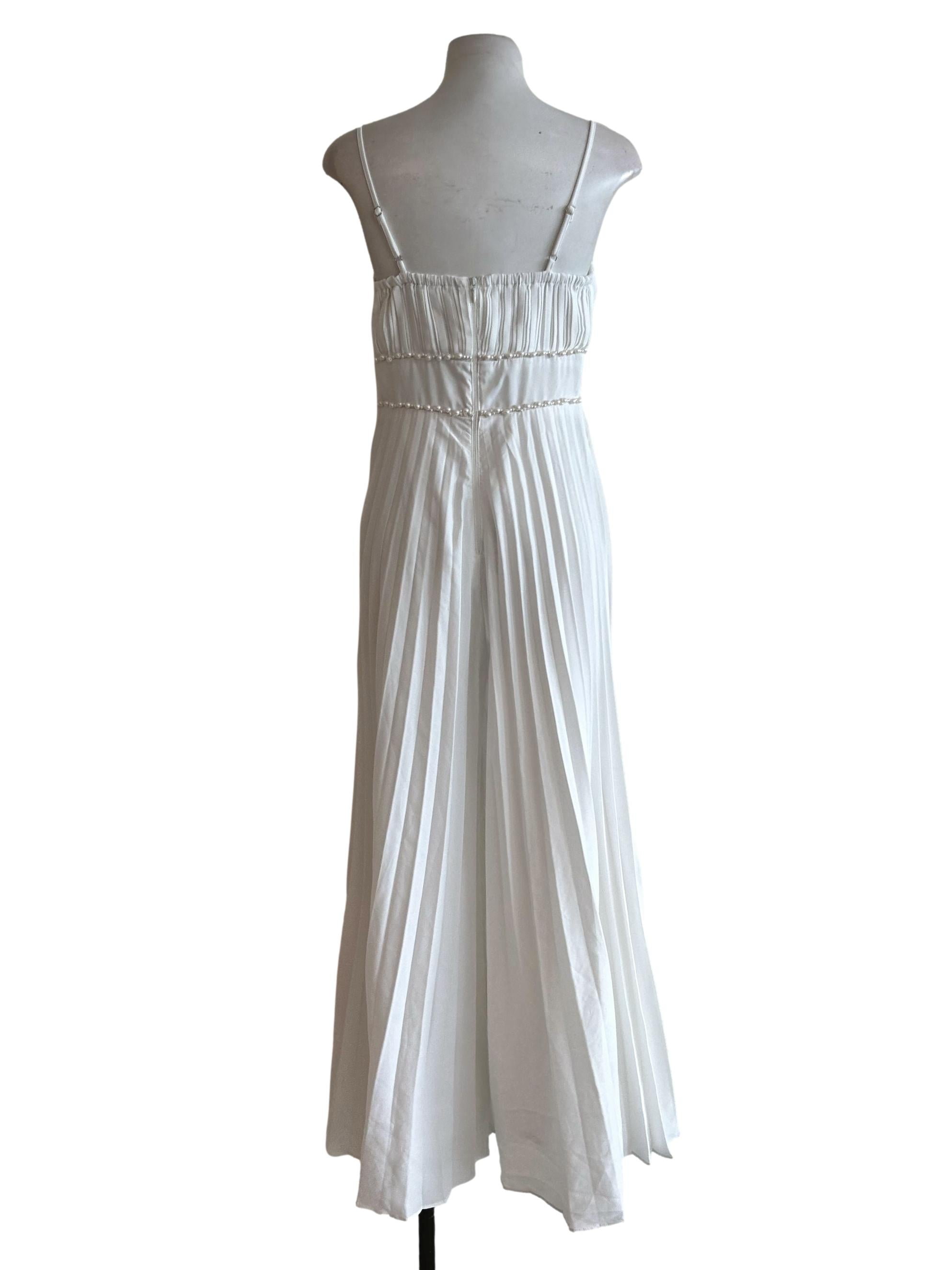White Pleated Jumpsuit