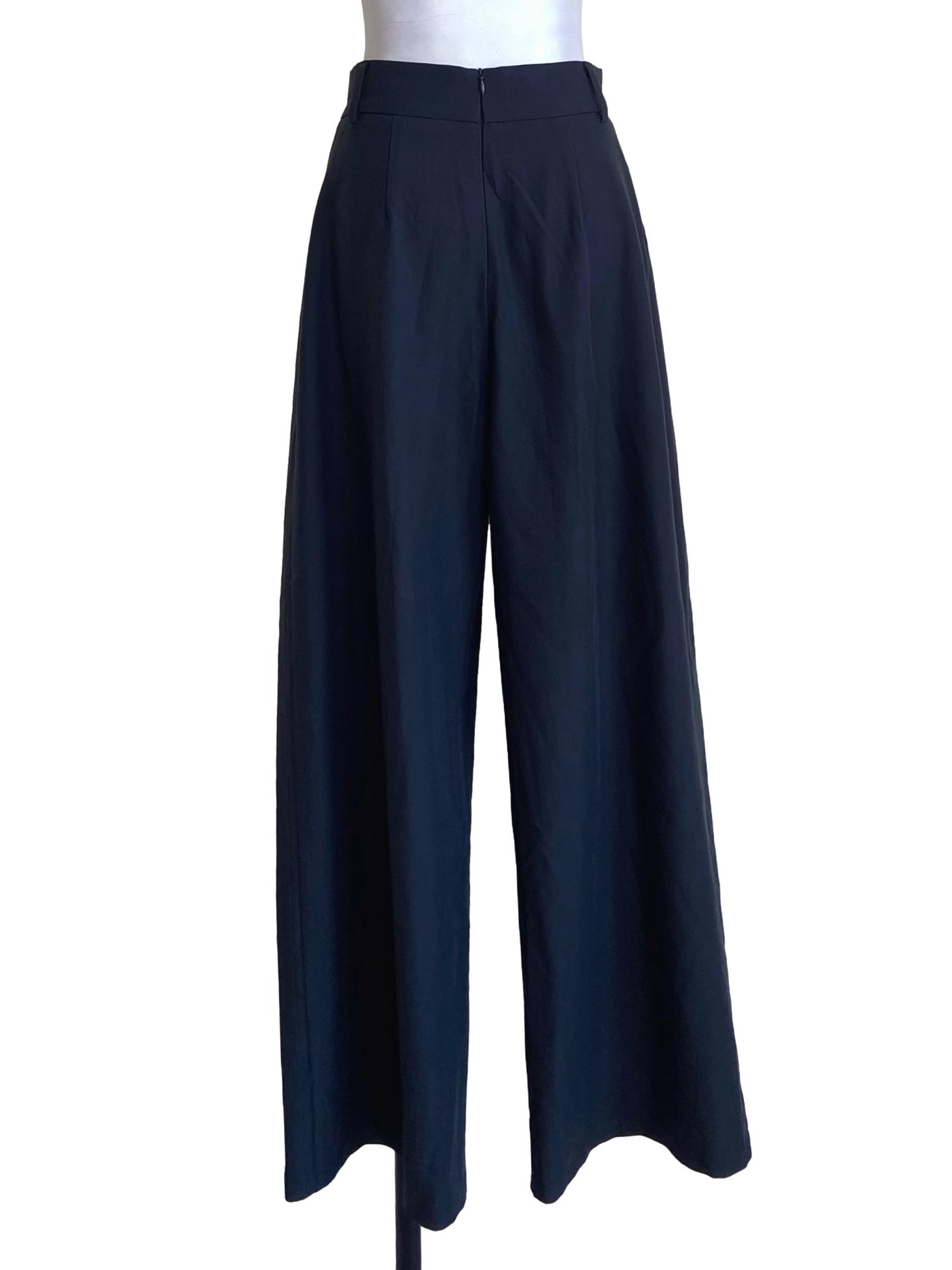 Lead Grey Twill High Waist Formal Pants