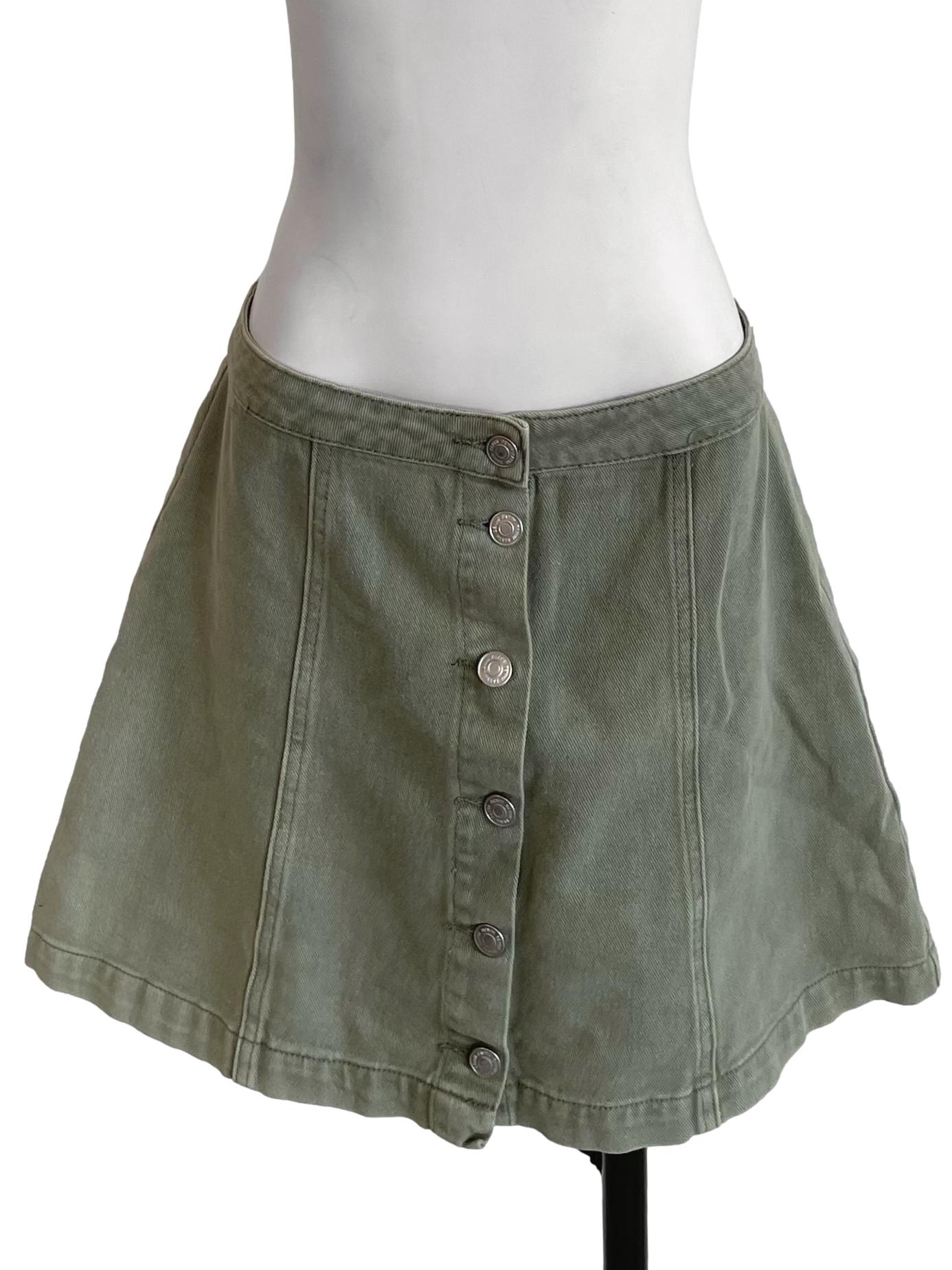 Light Crocodile A-Line Denim Skirt
