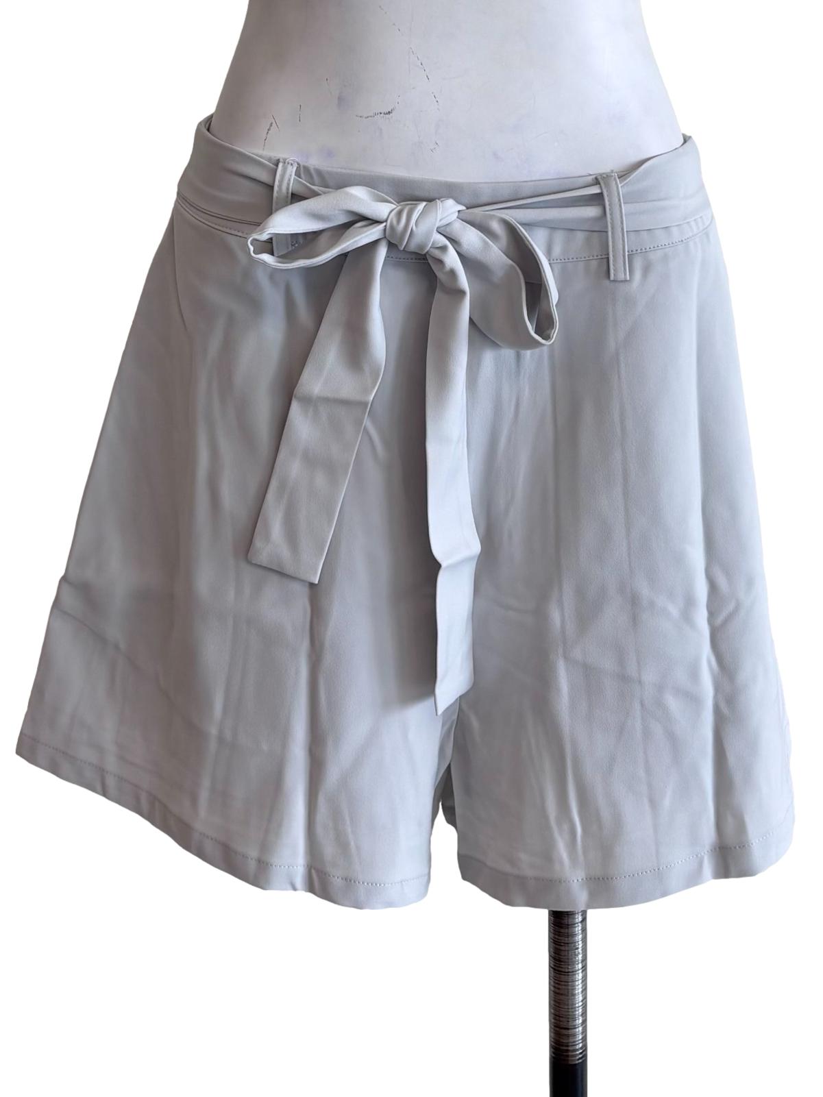 Grey Indy Tie Front Shorts