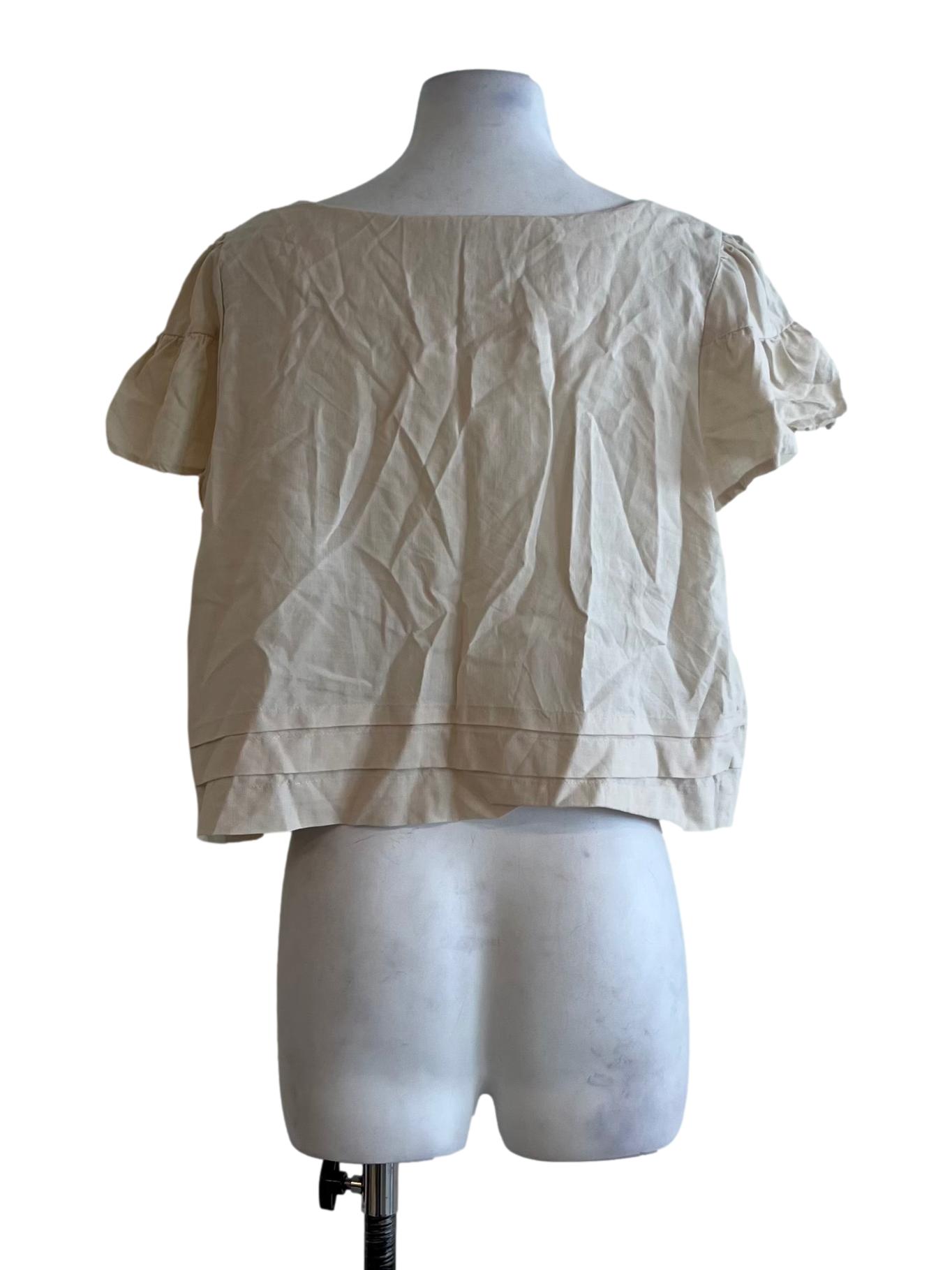 Beige Scoop Neckline Blouse TEM