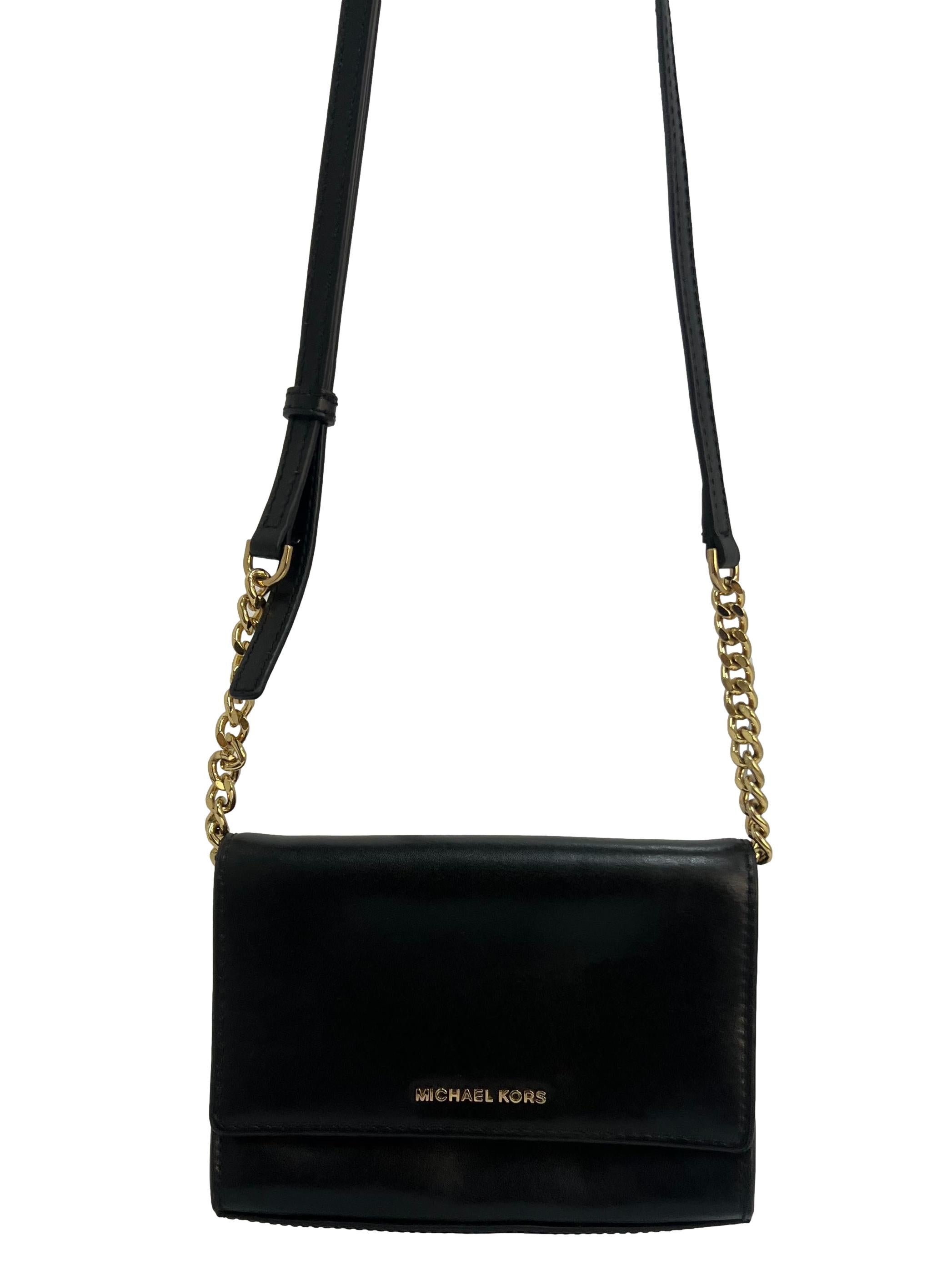 Black Gold Chain Strap Crossbody Bag MK CSN
