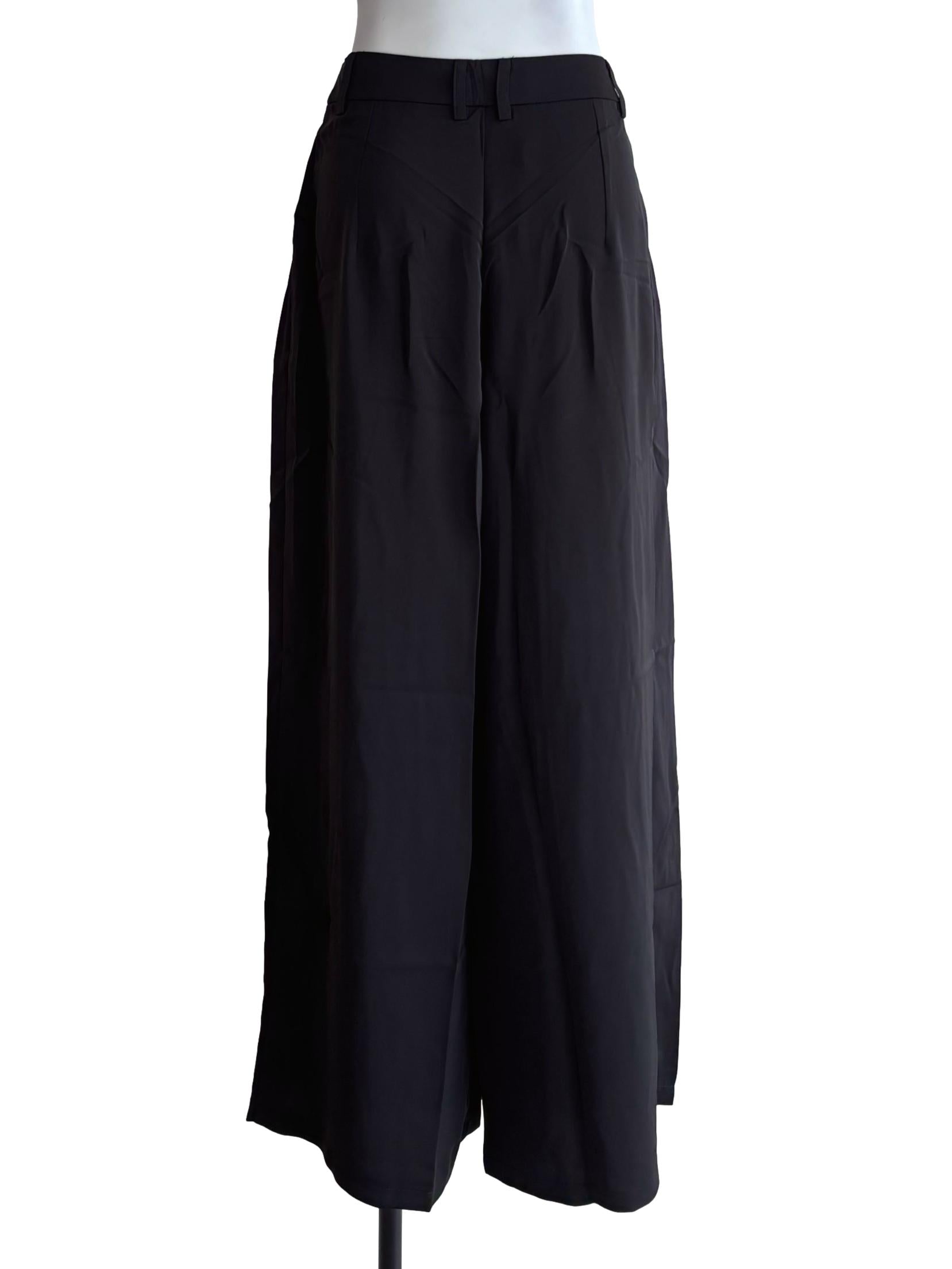 Black Samuel Pleated Wide Leg Pants