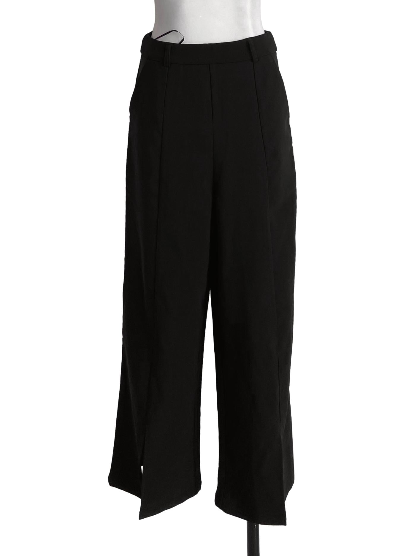 Black High Waist  Slit Formal Pants