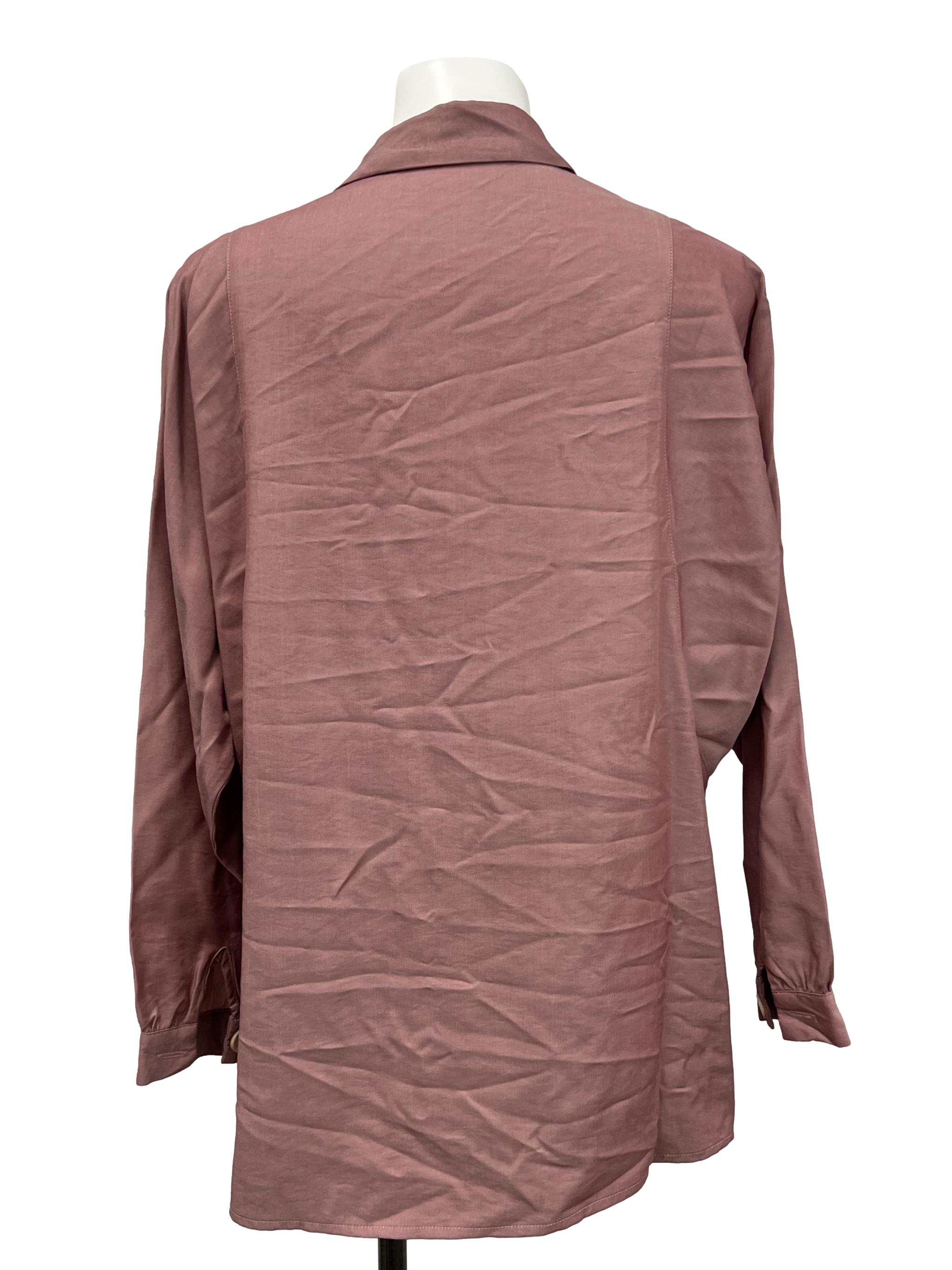 Fashmob  Pink Shiny Buutton Down Blouse | REFASH