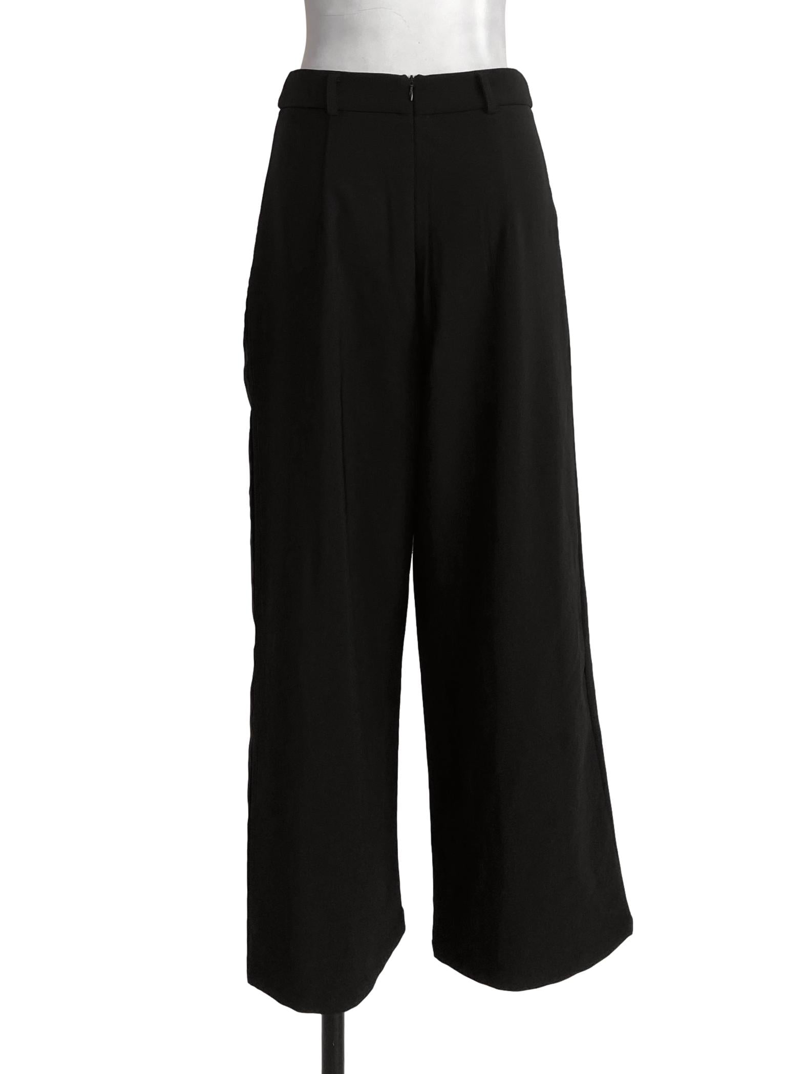 Black High Waist  Slit Formal Pants