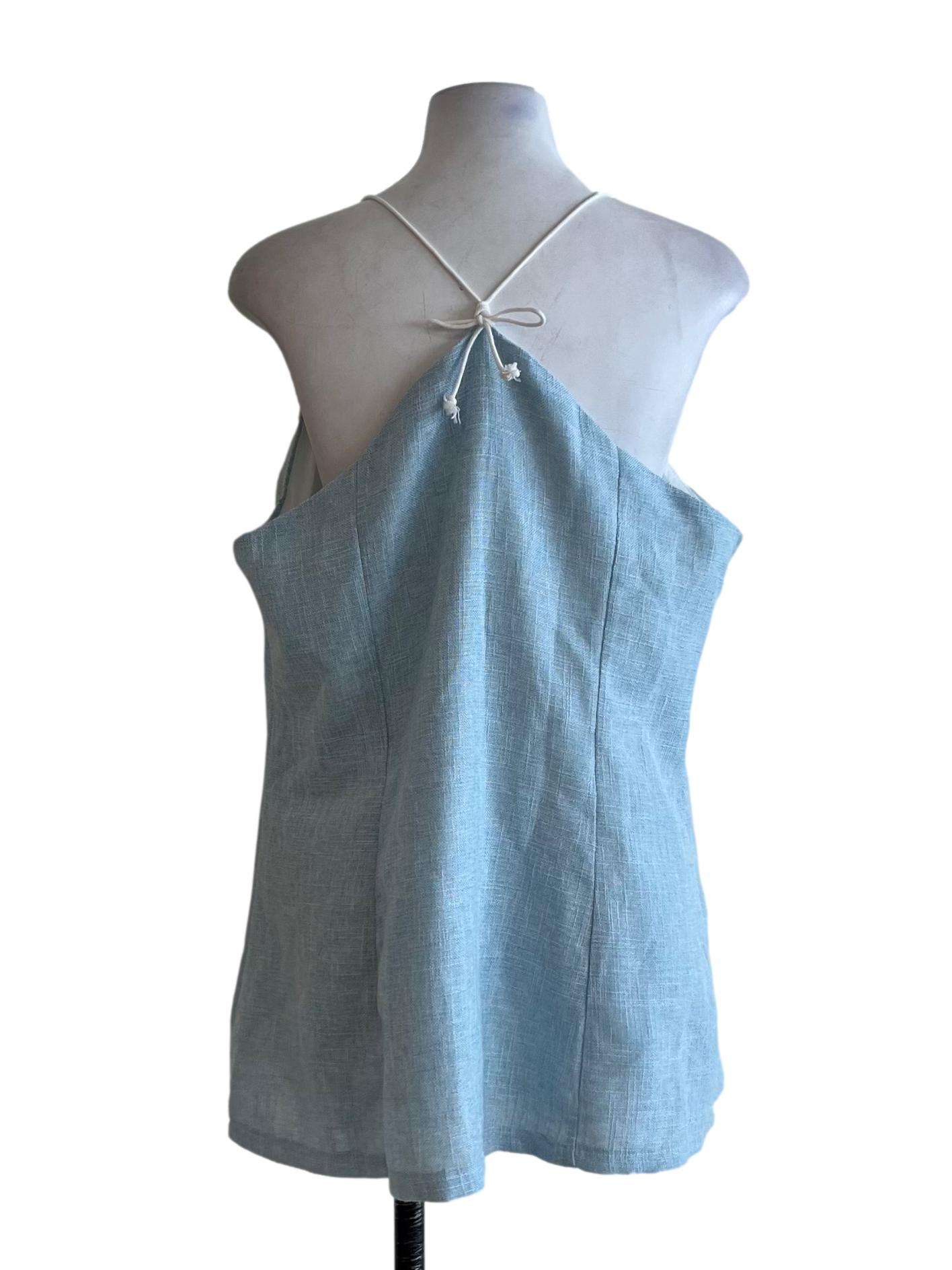 Beige Spaghetti Strap Sleeveless Top