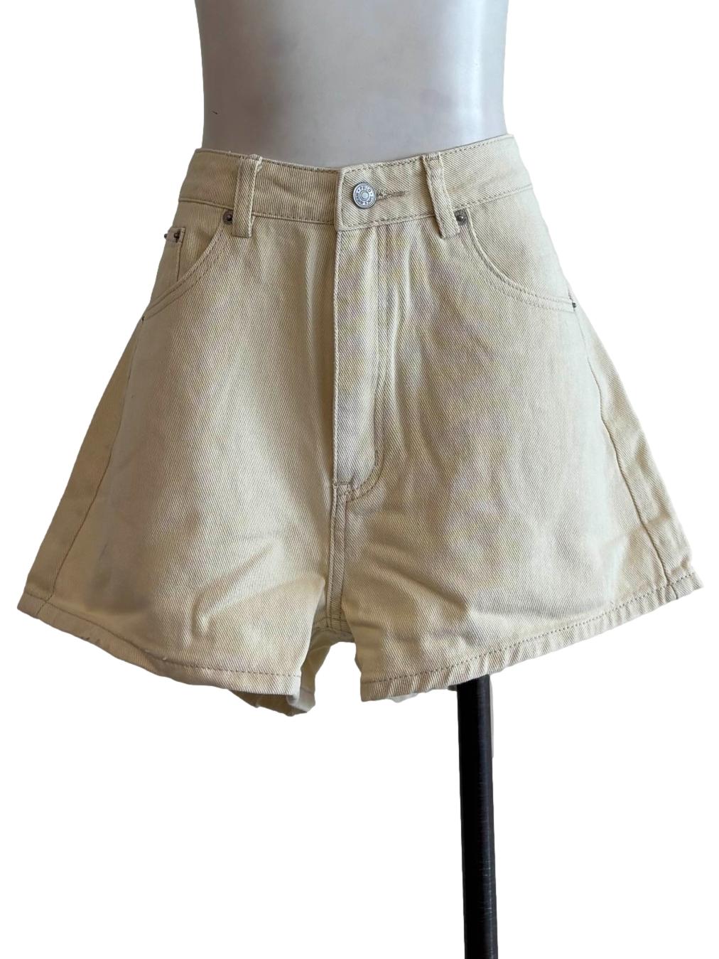 Cream Jean Shorts