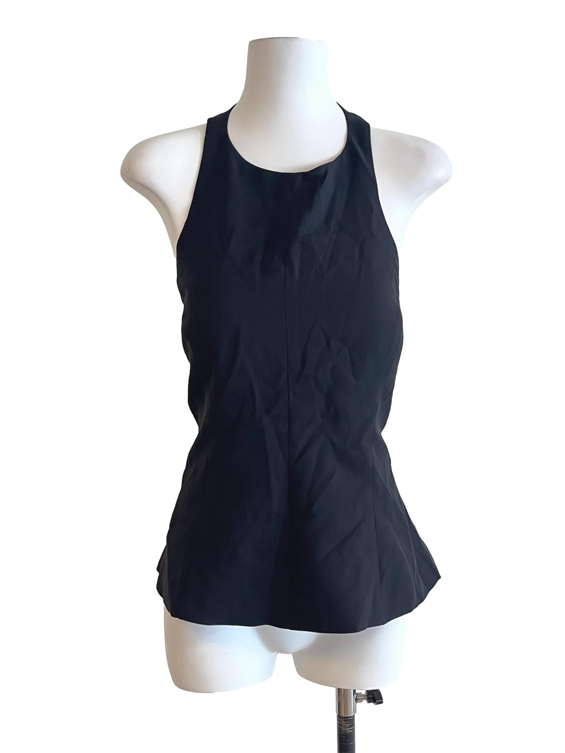 Jade Black Halter Strap Top