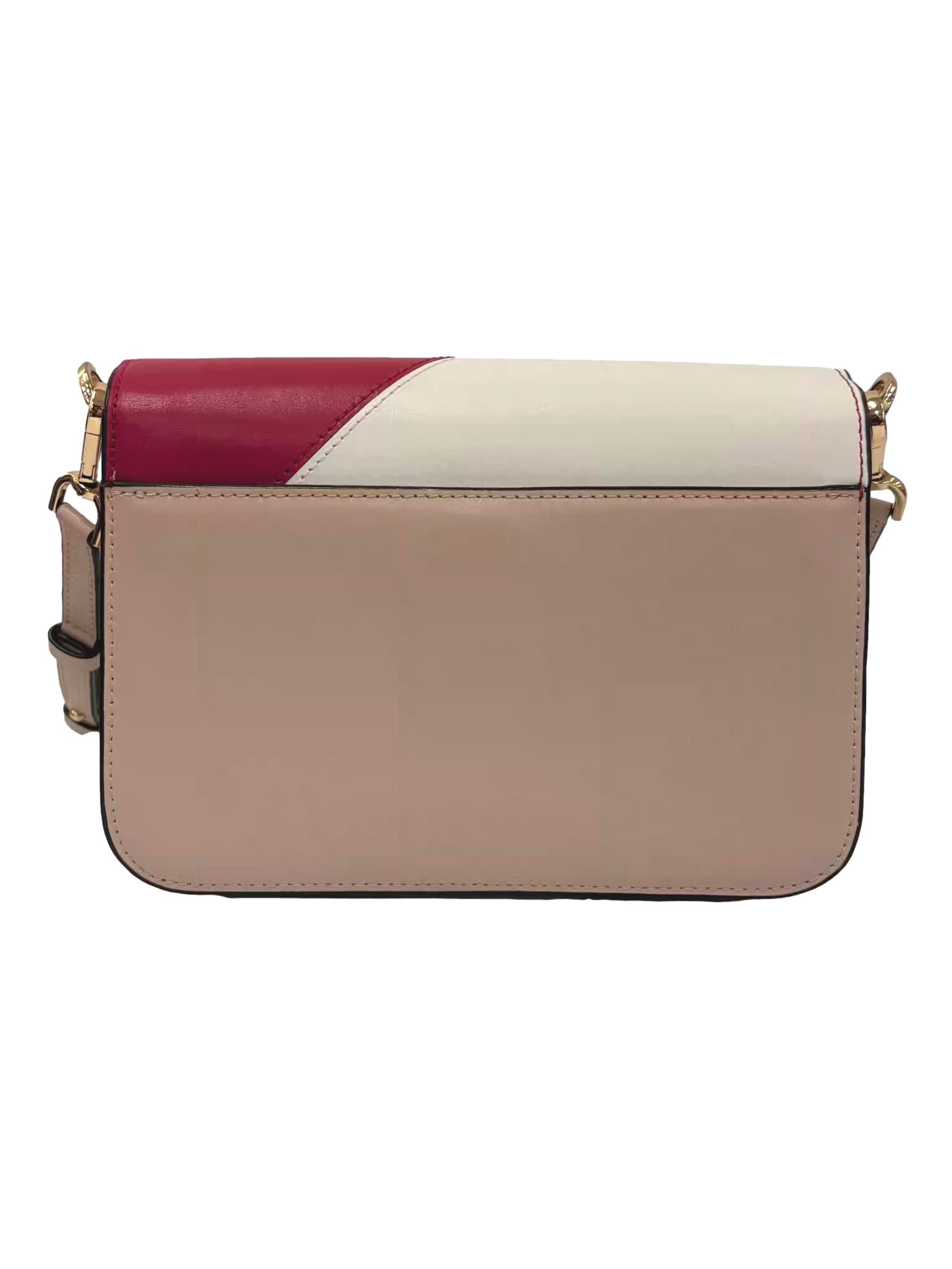 Pink Leather Sloan Editor Tricolor Crossbody Bag CSN