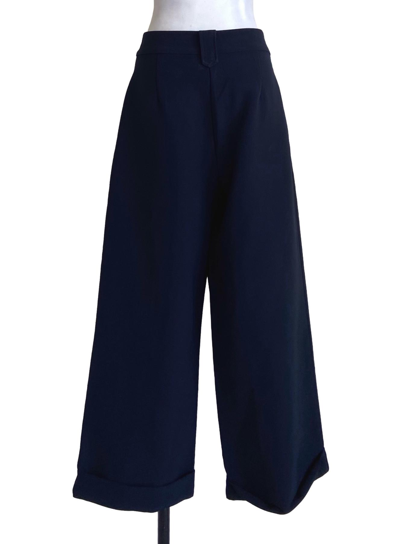 Navy Blue Twill Formal Pants YHF