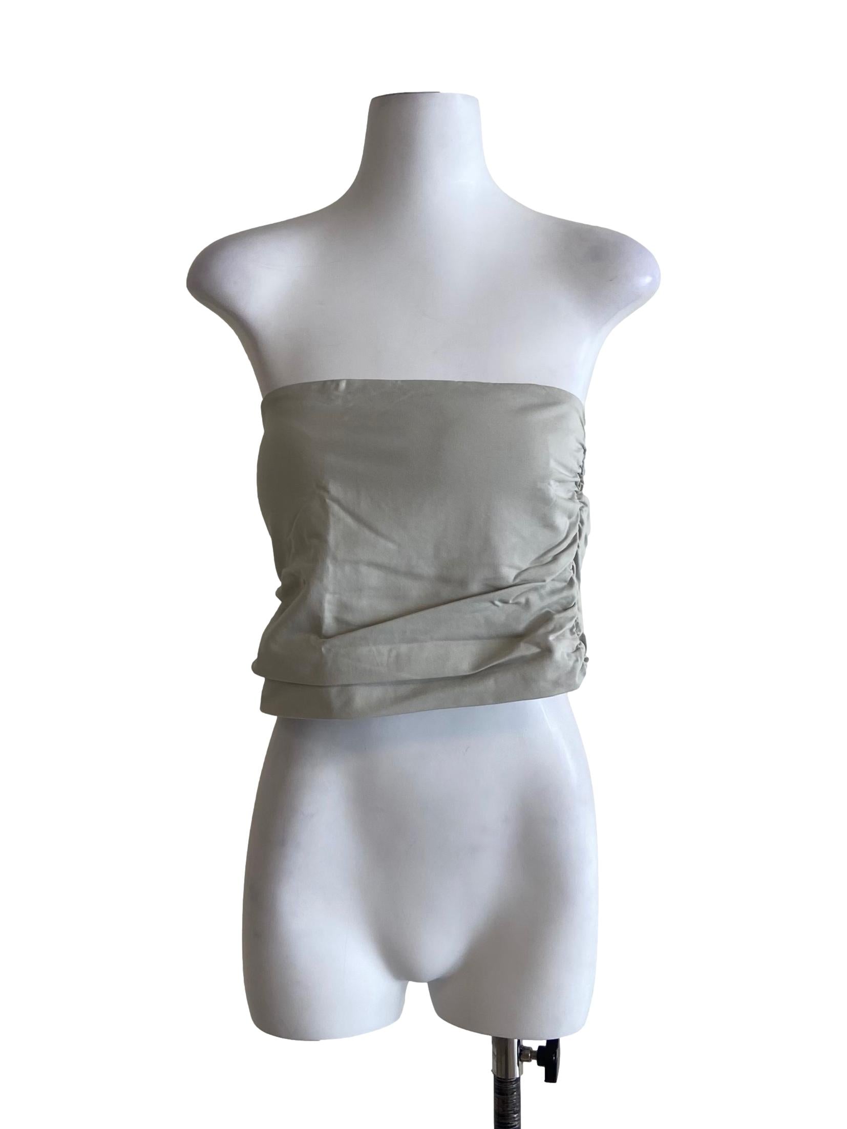 Grey Ines Ruched Tube Padded Top